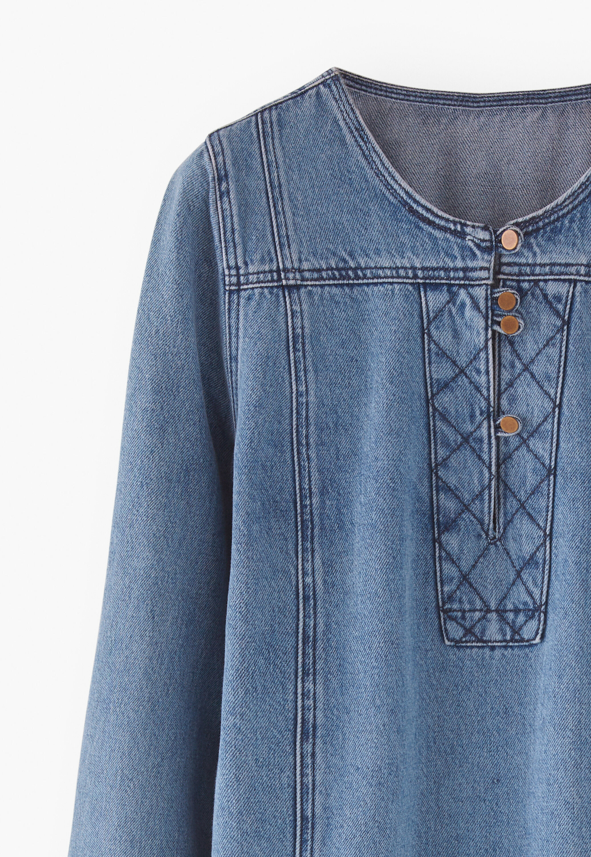Denim shift-dress