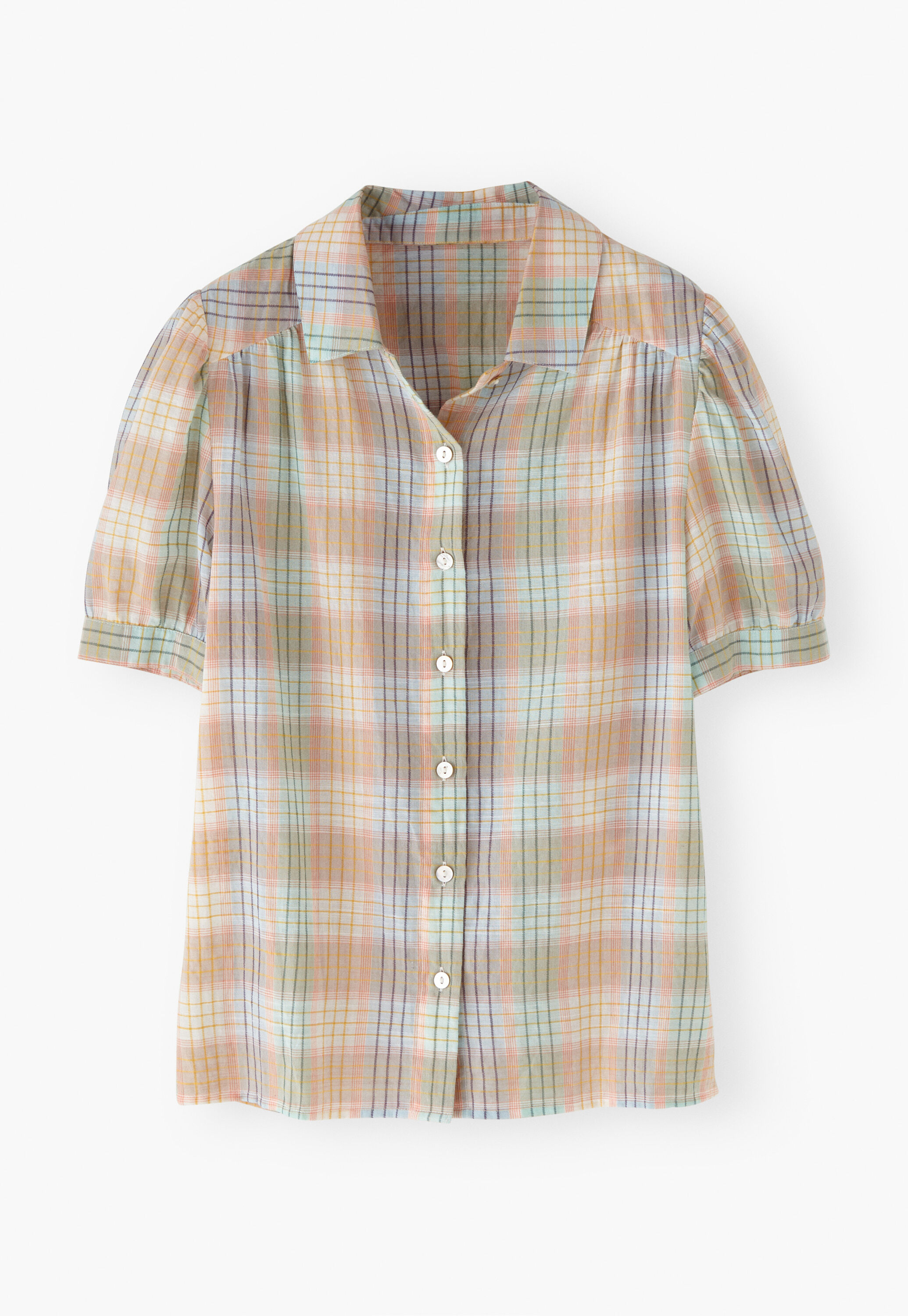 Short-sleeve checked shirt