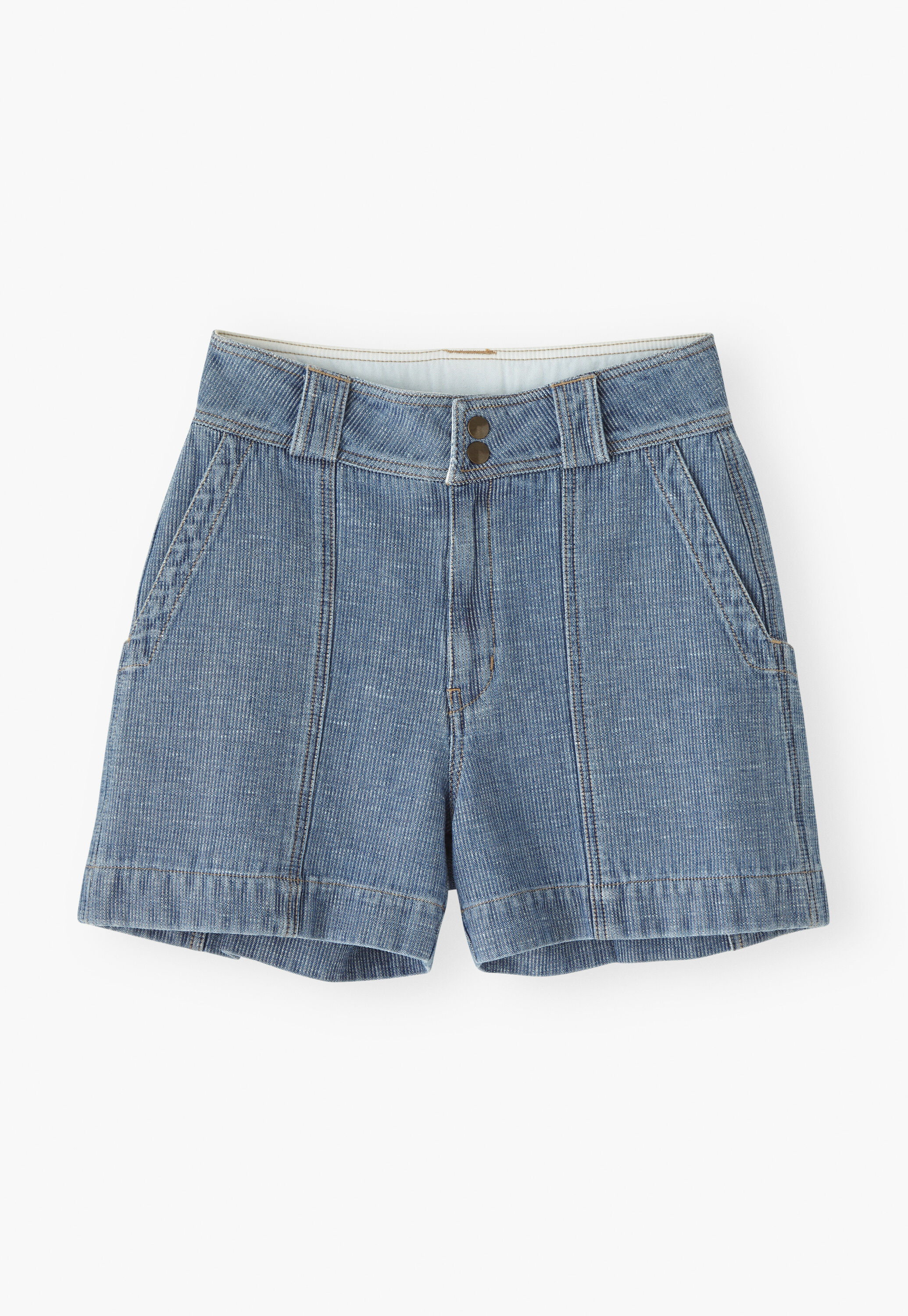 Striped shorts, Light wash, large