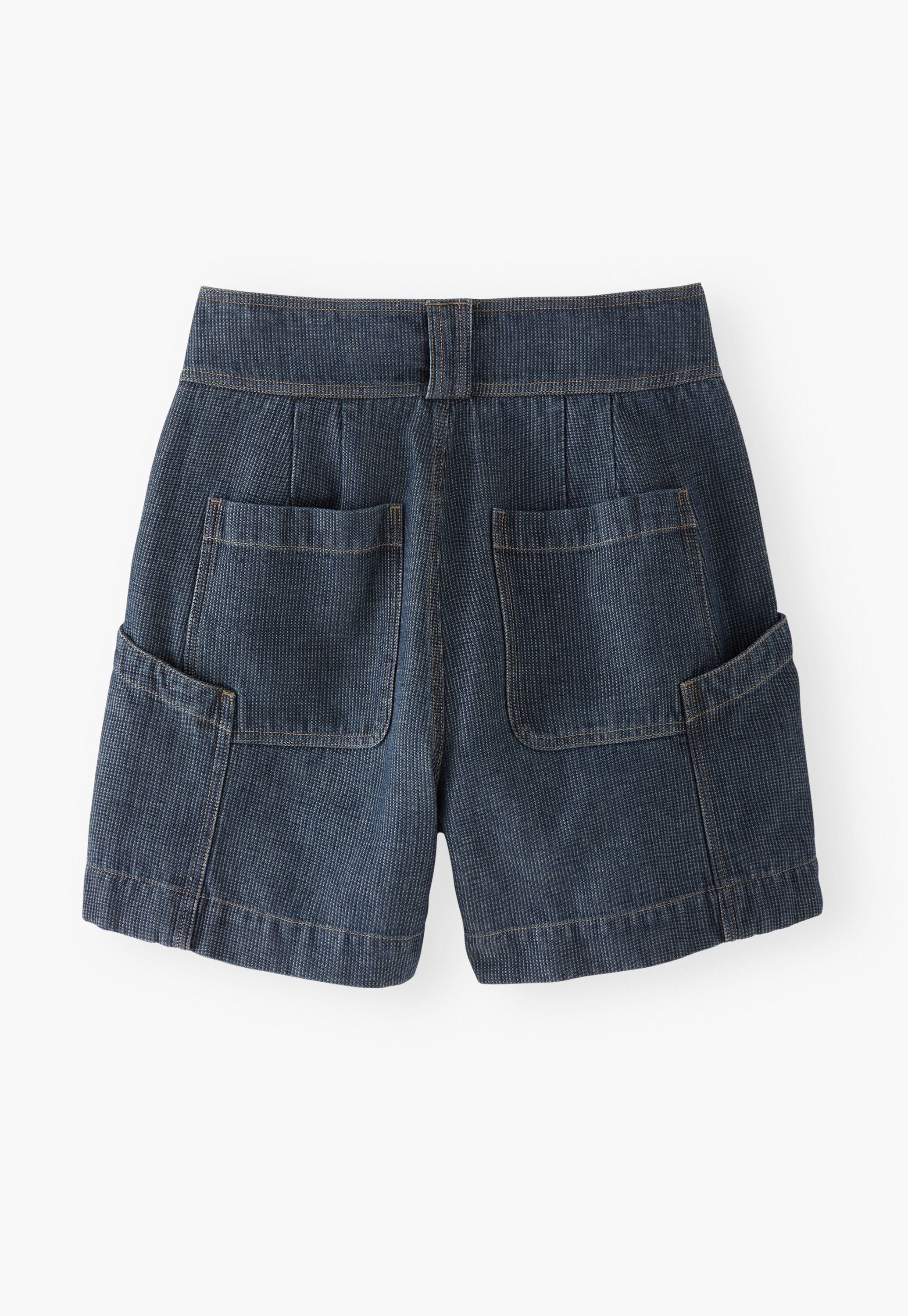 Striped shorts, Indigo grey, large