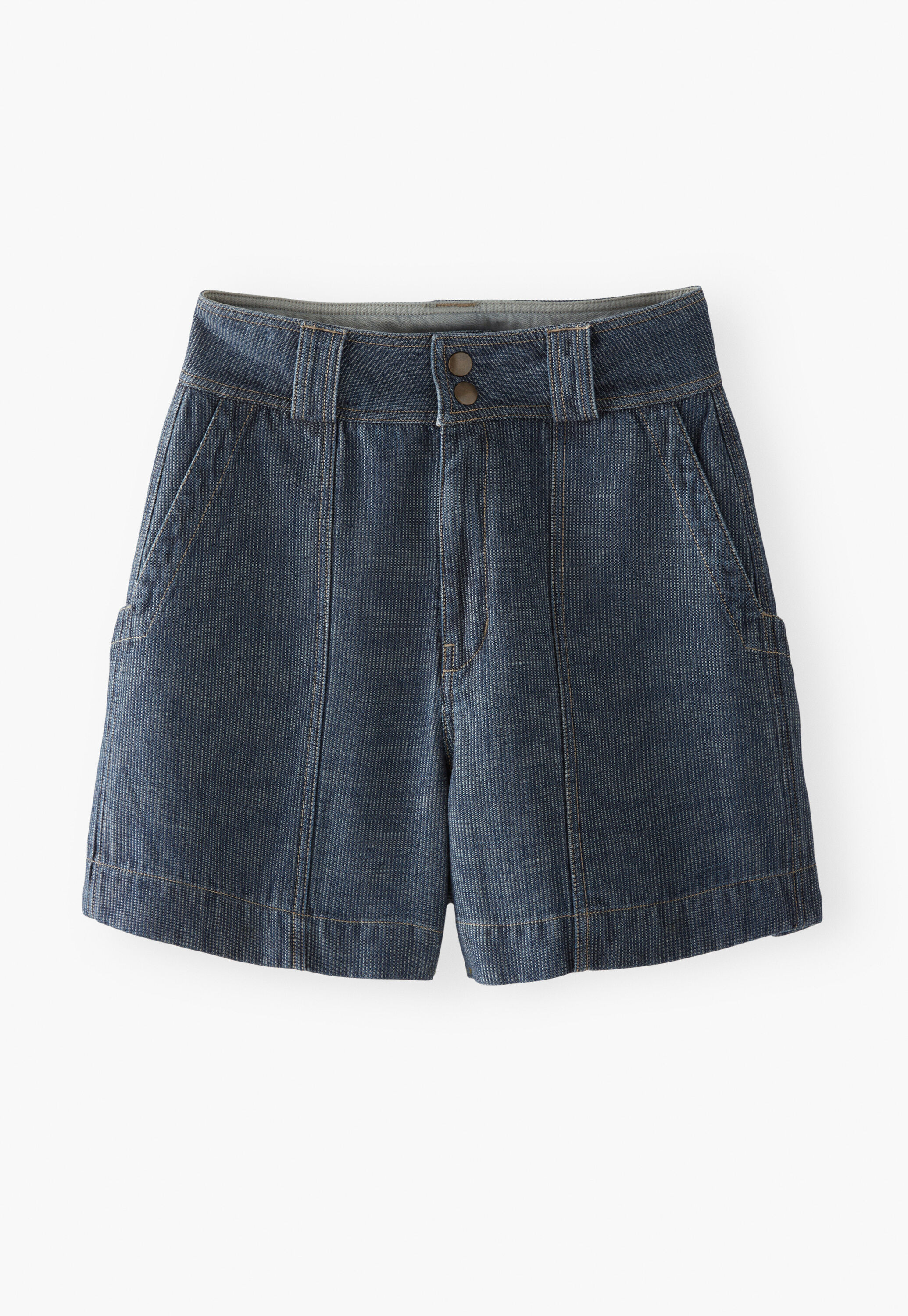 Striped shorts, Indigo grey, large