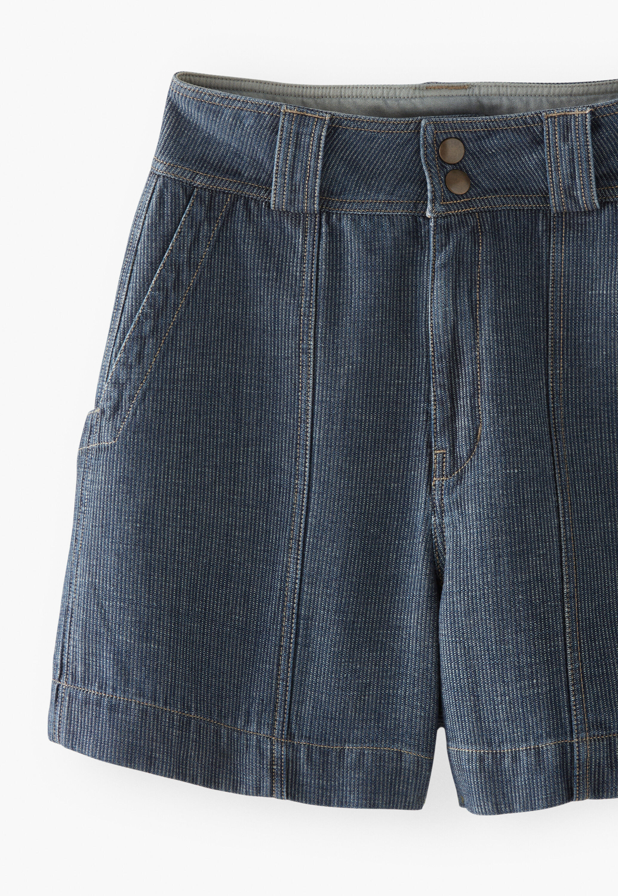 Striped shorts, Indigo grey, large
