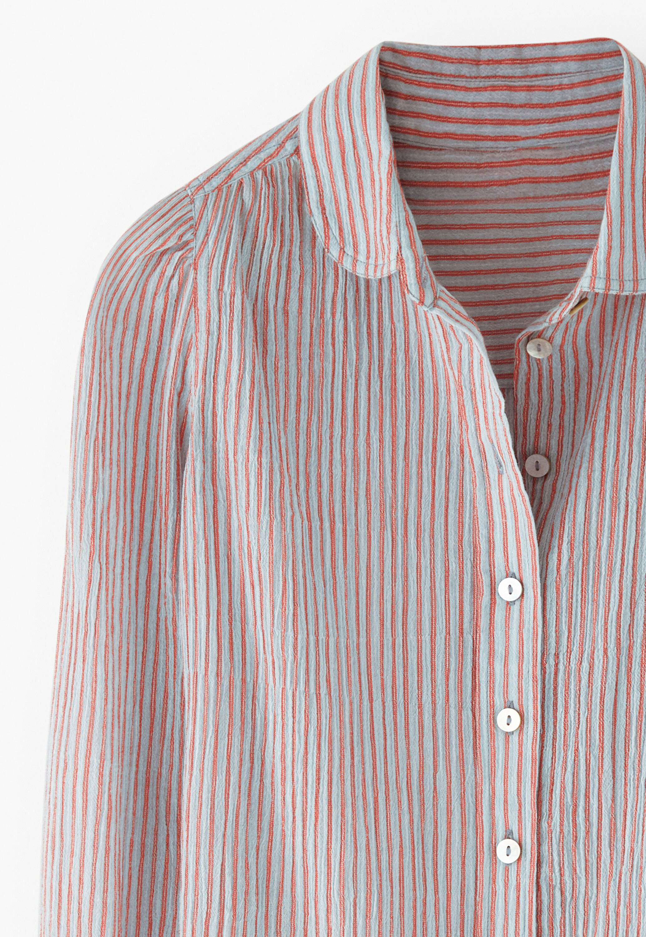 Crinkle striped blouse