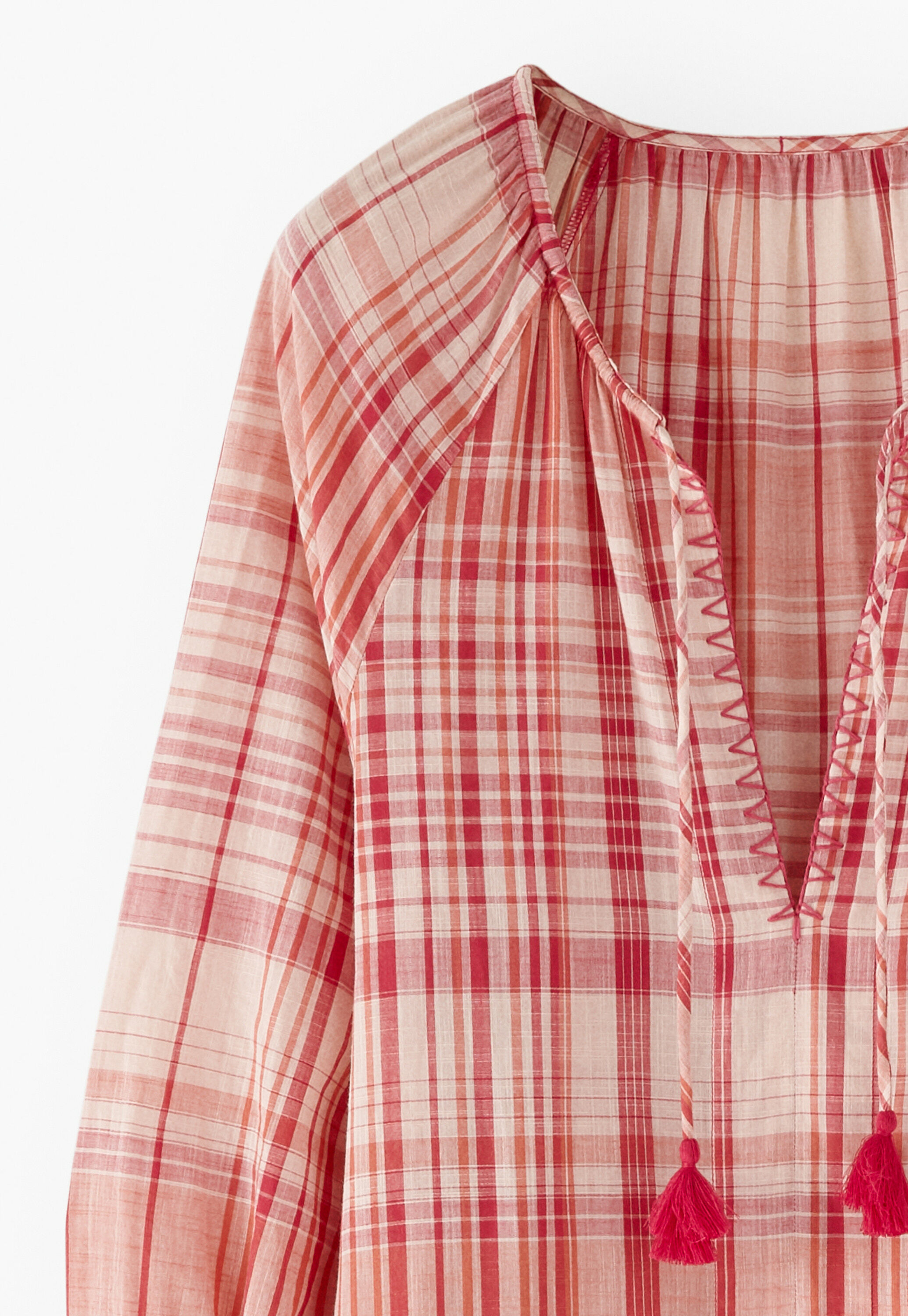 Checked maxi-dress