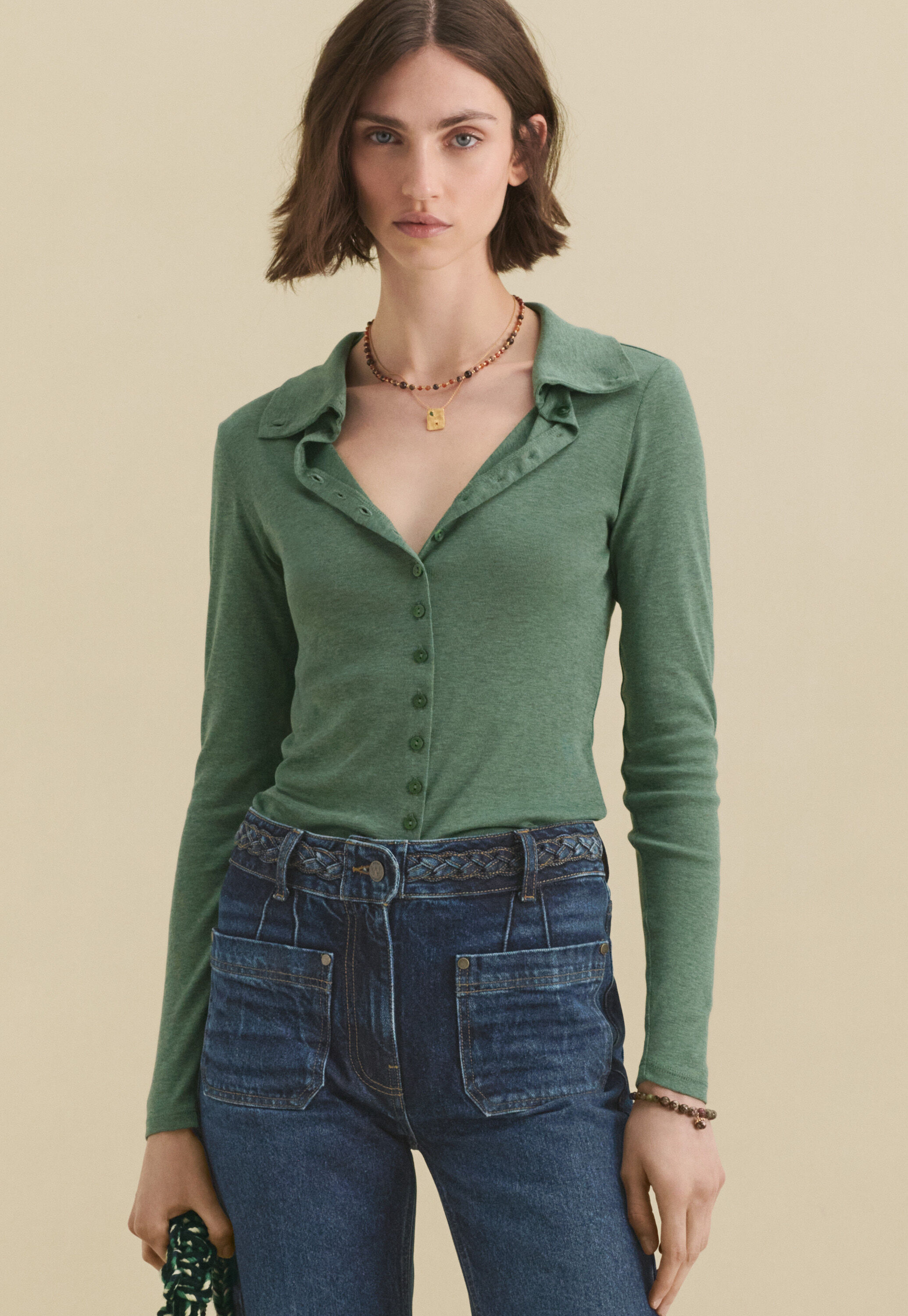 Button-through top