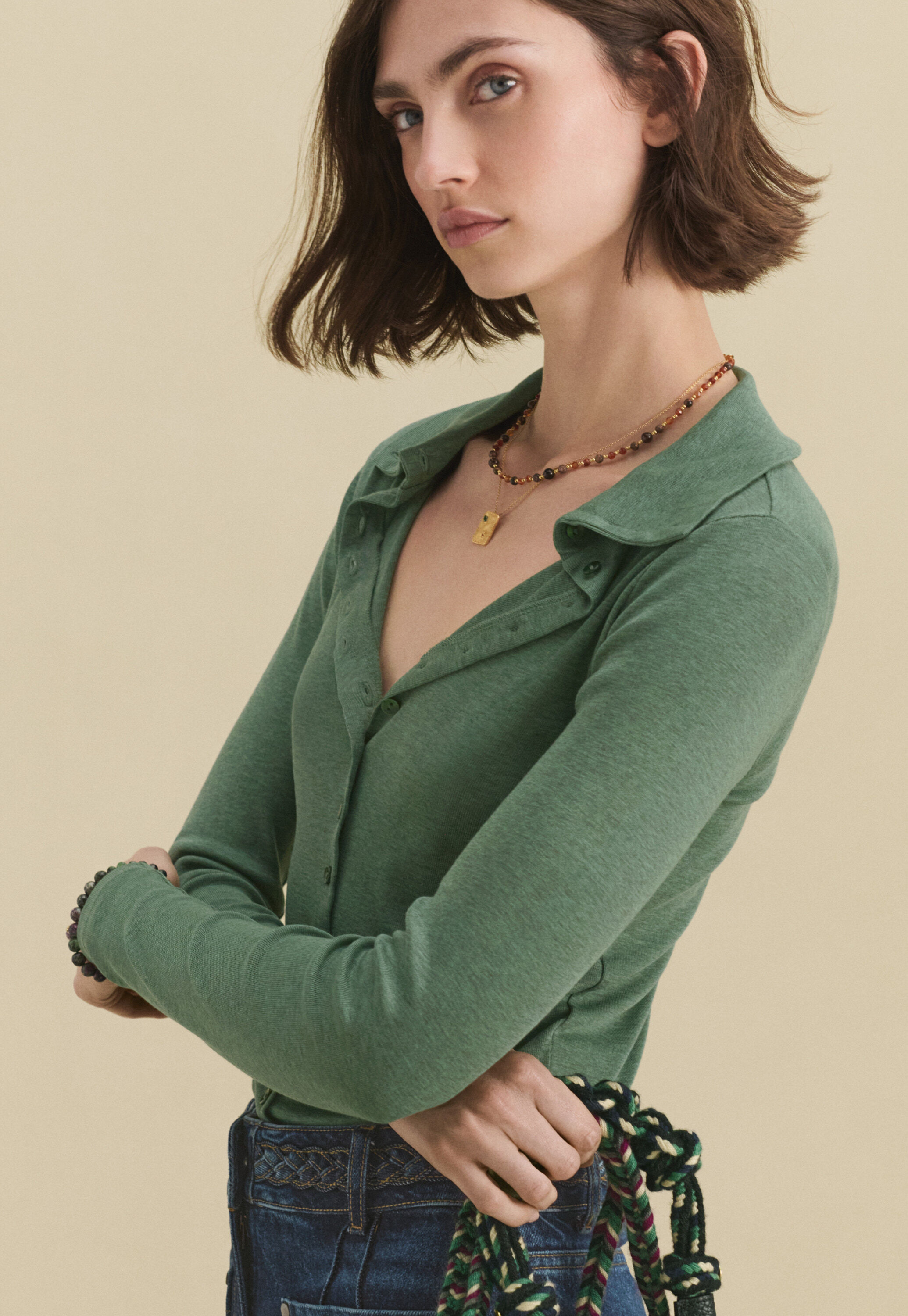 Button-through top