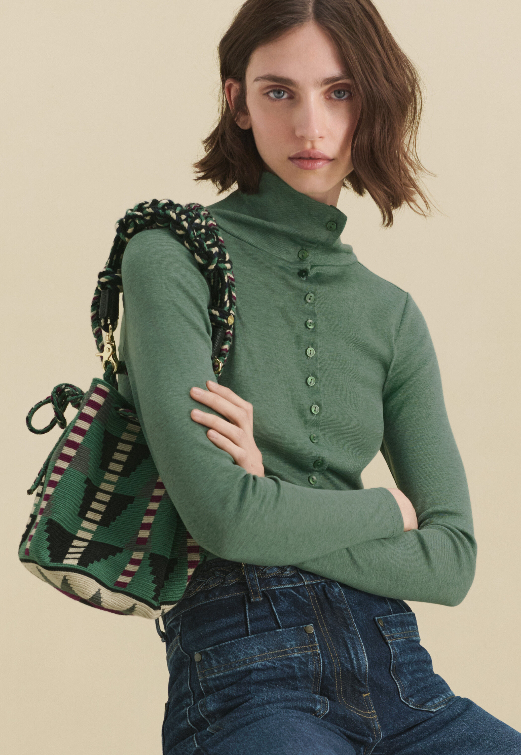 Button-through top