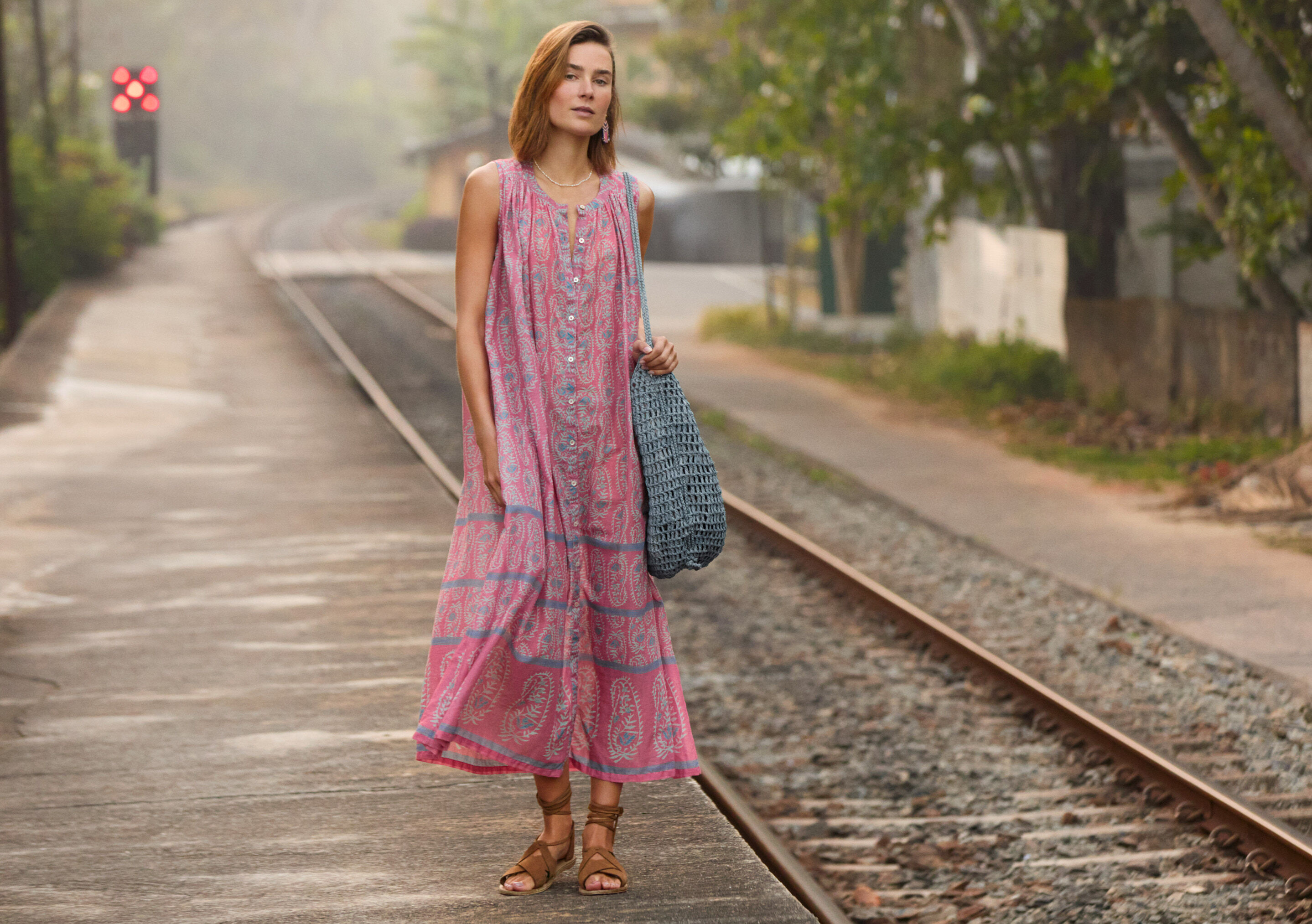 Printed placement dress