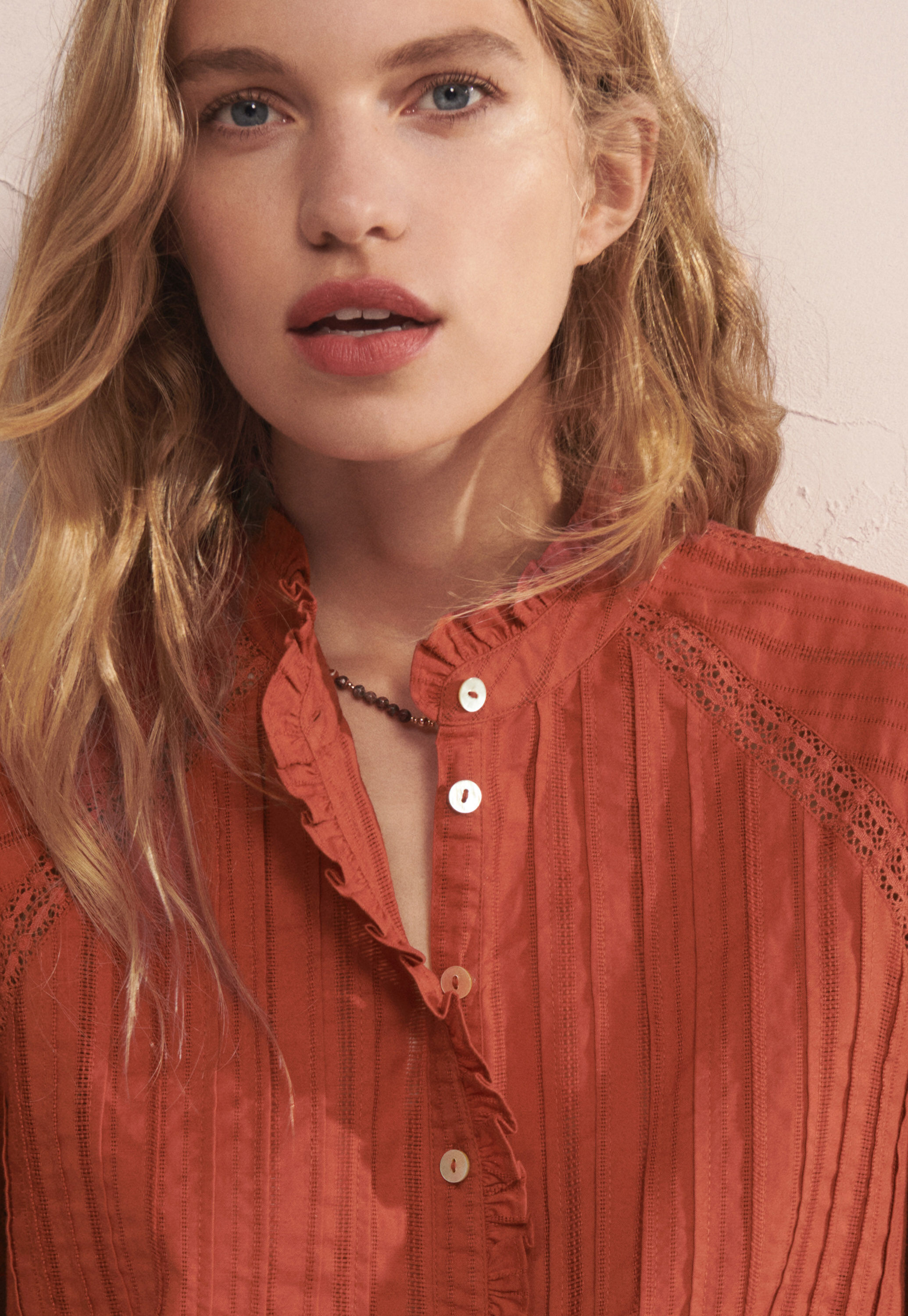 Tuck-detail blouse