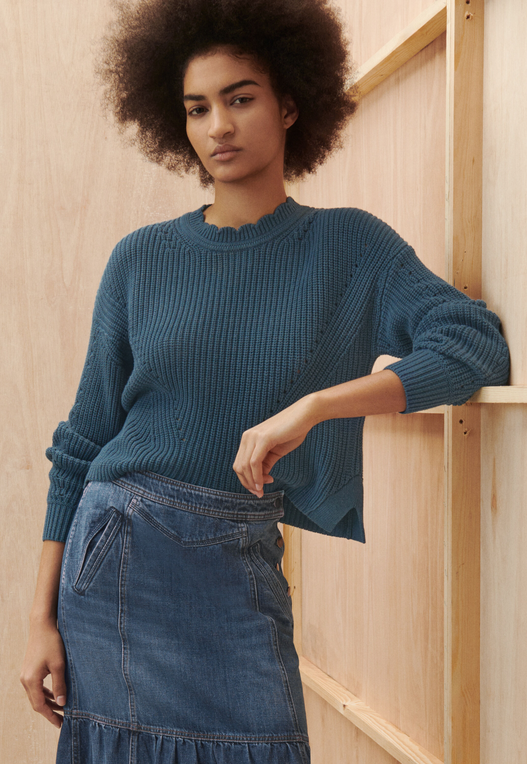 Rib-stitch sweater
