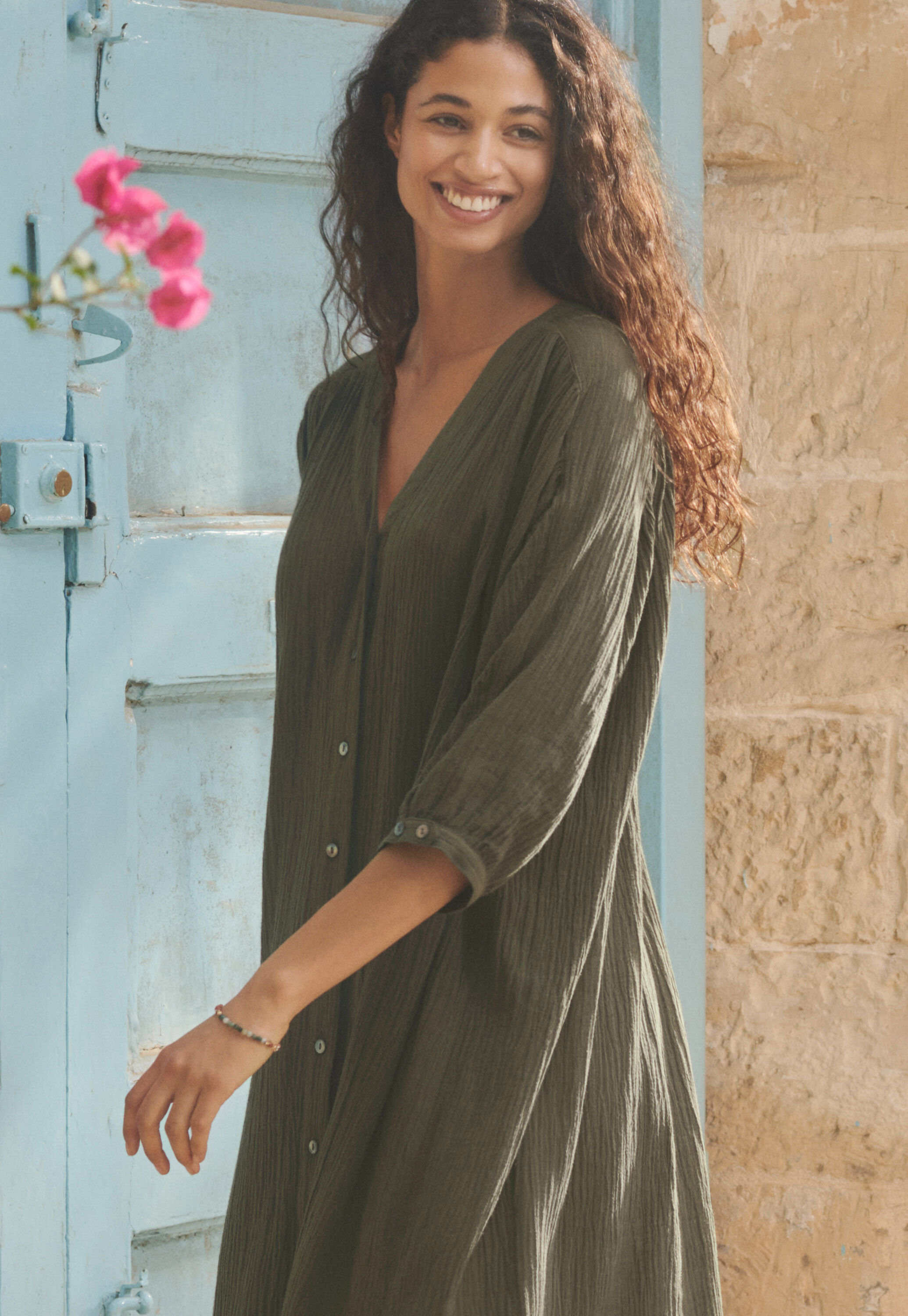 Button-through dress