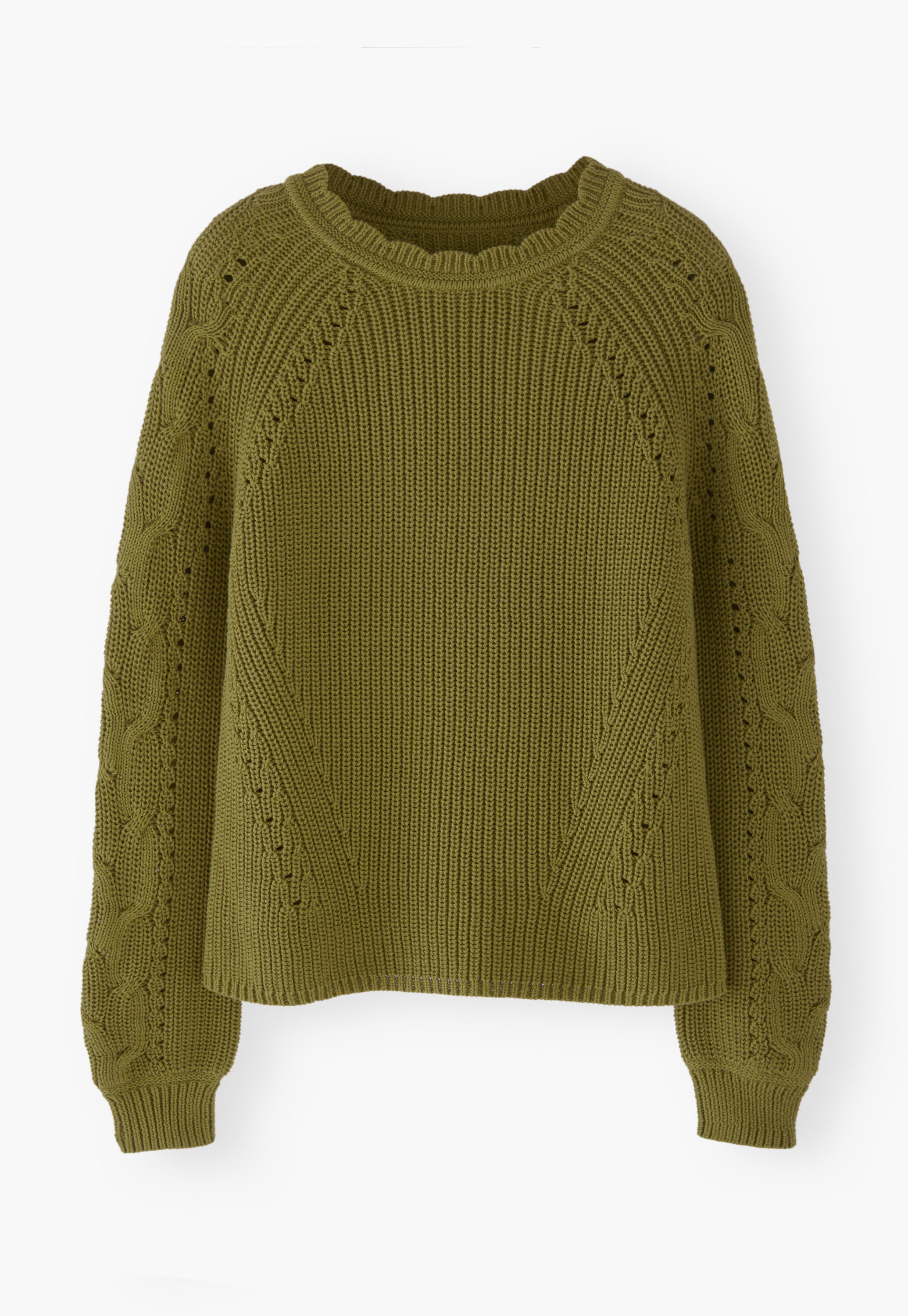 Cable-sleeve sweater