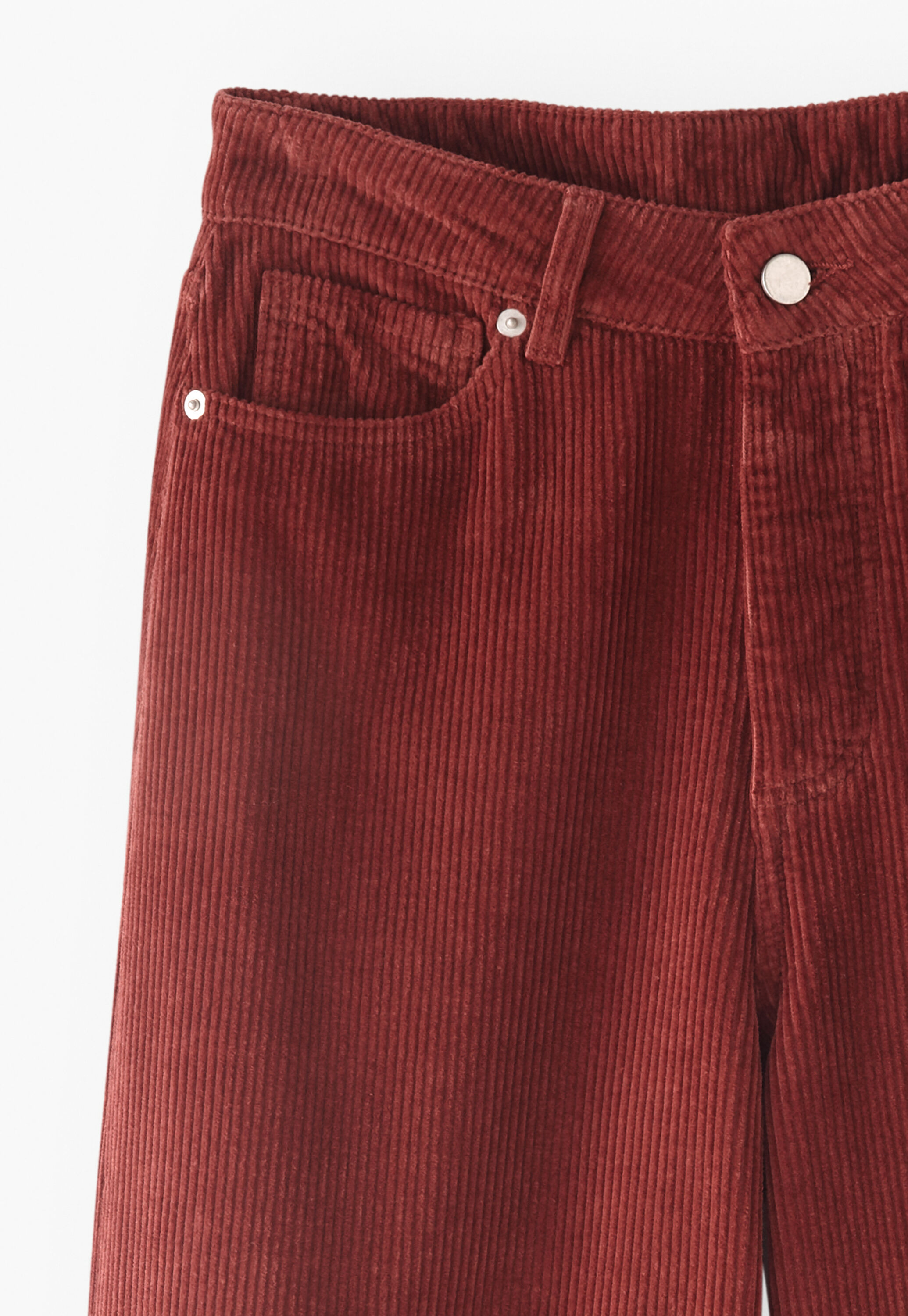 Wide-leg cord trousers