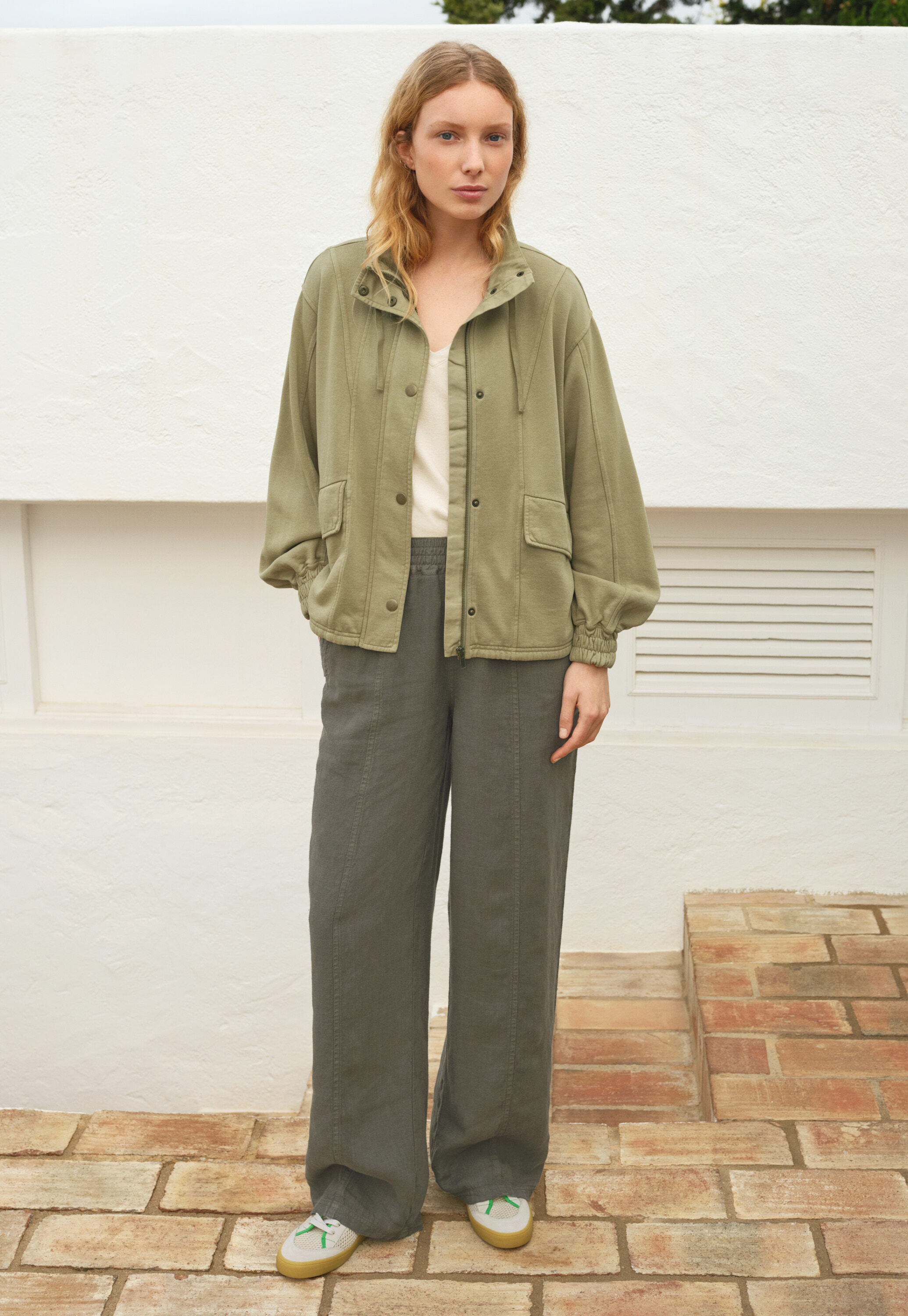High-neck jersey jacket