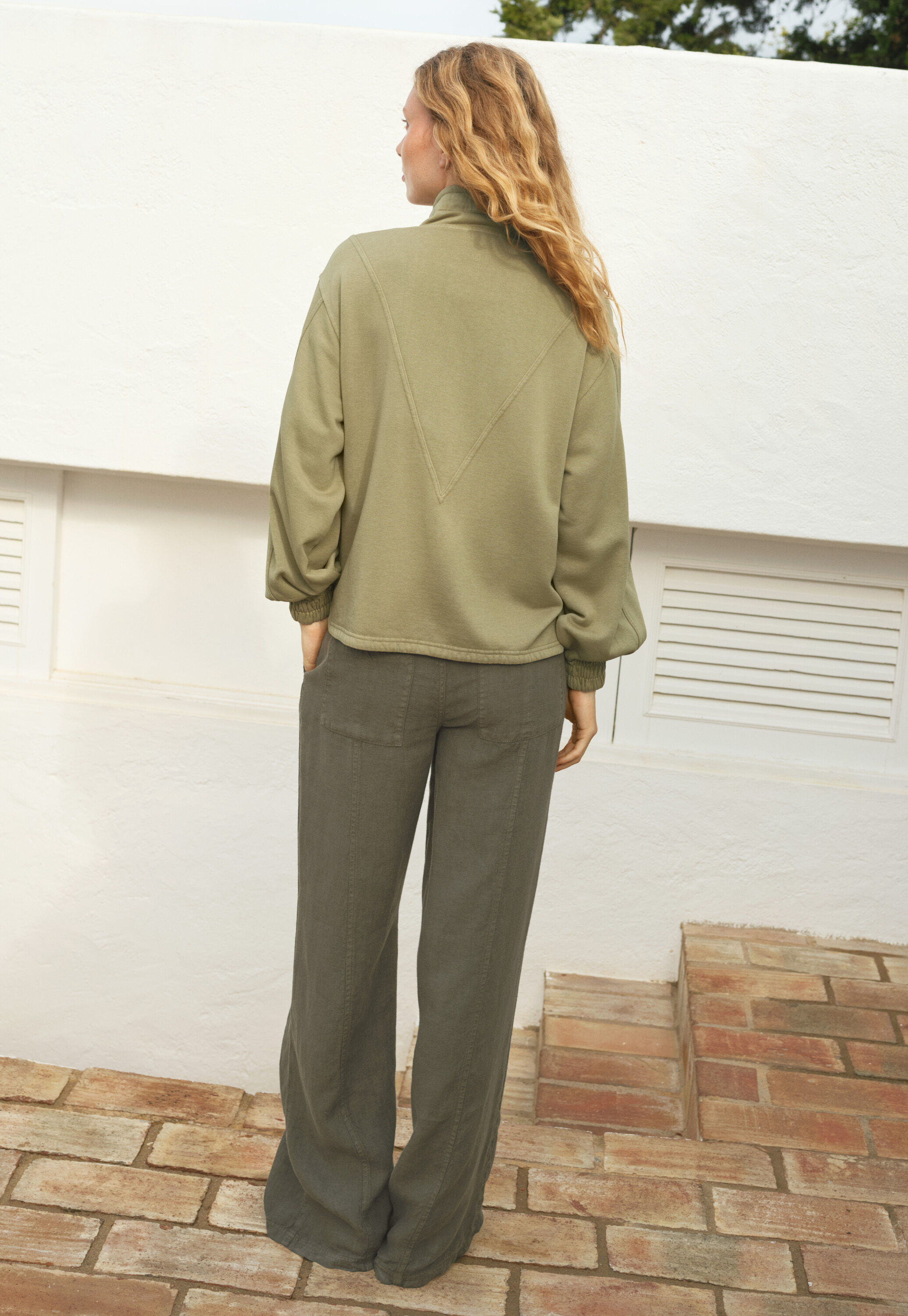 High-neck jersey jacket