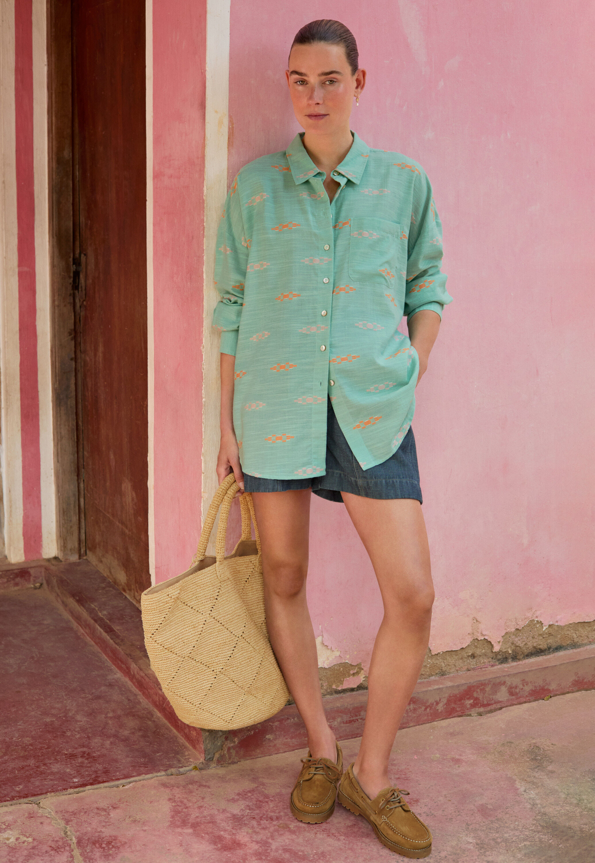 Clipped jacquard shirt
