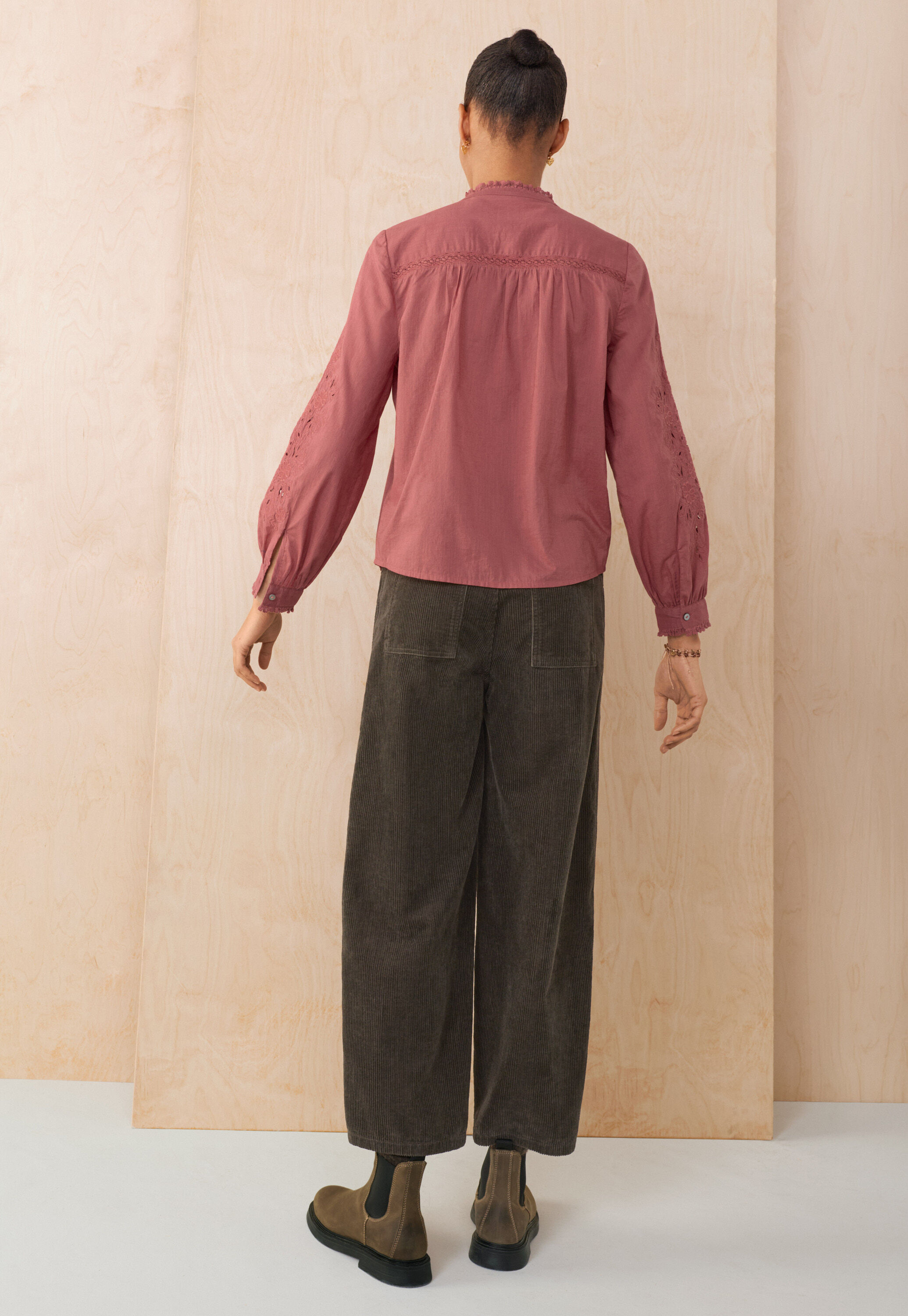 Lace pintuck blouse