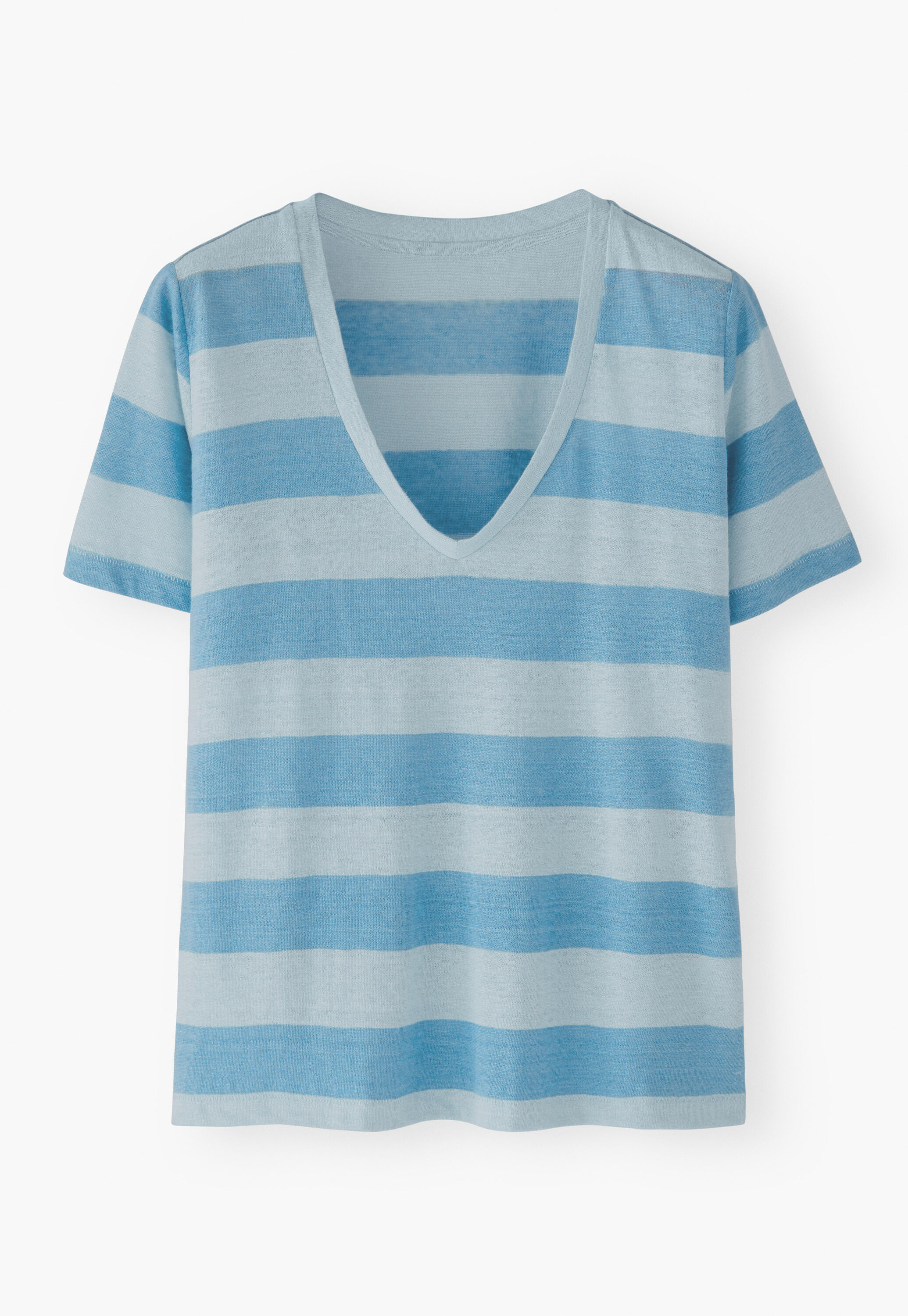 Striped v-neck T-shirt