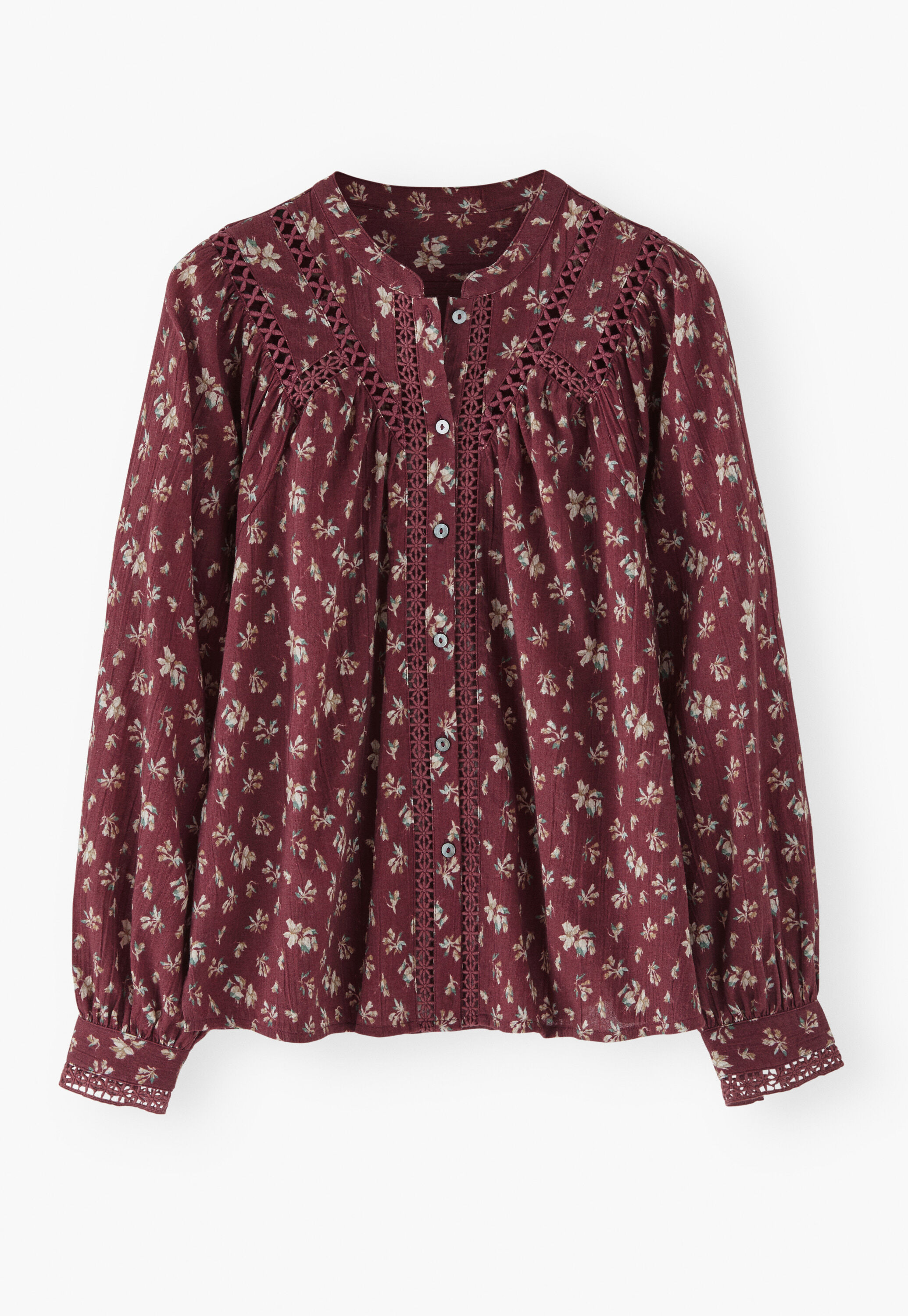 Printed gauze blouse