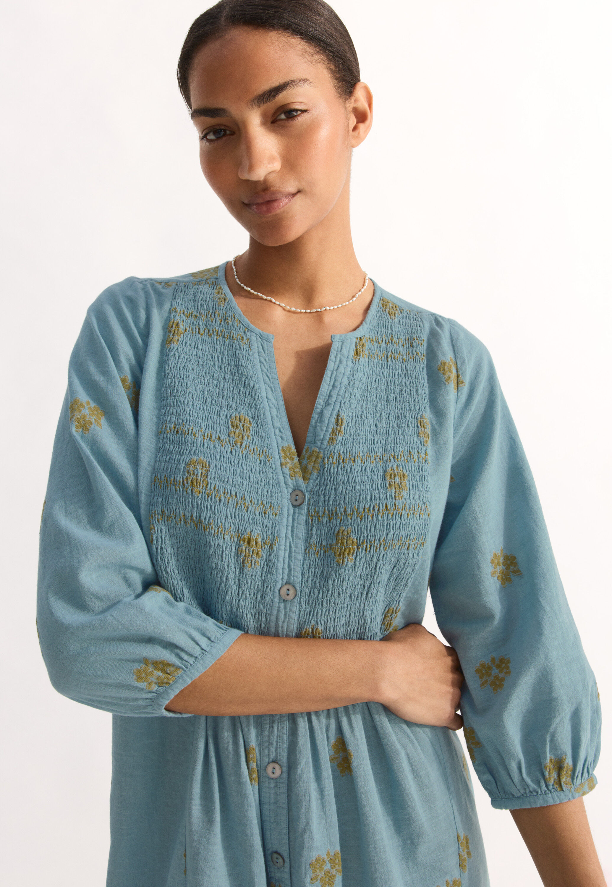 Clipped jacquard dress