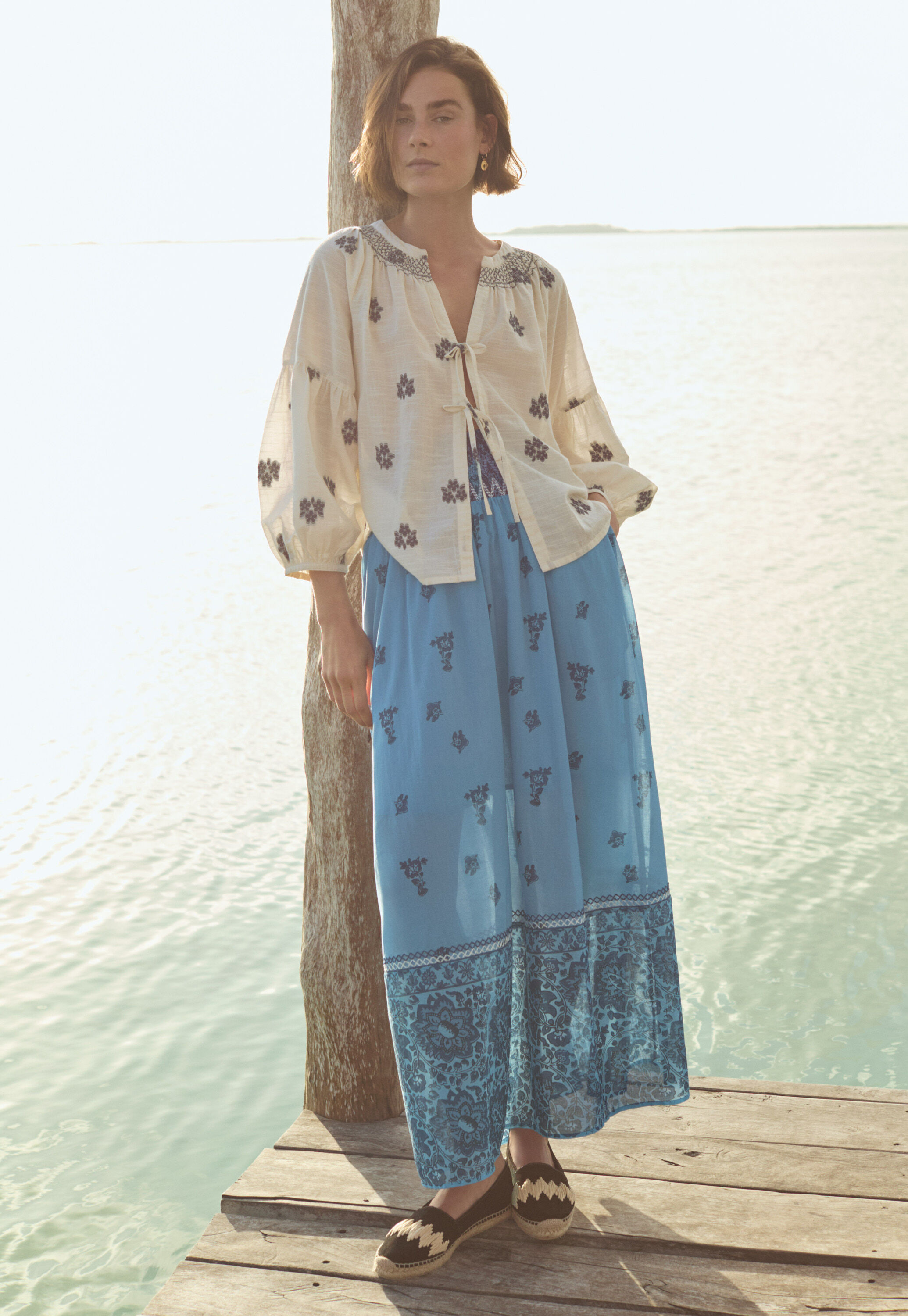 Printed maxi-skirt