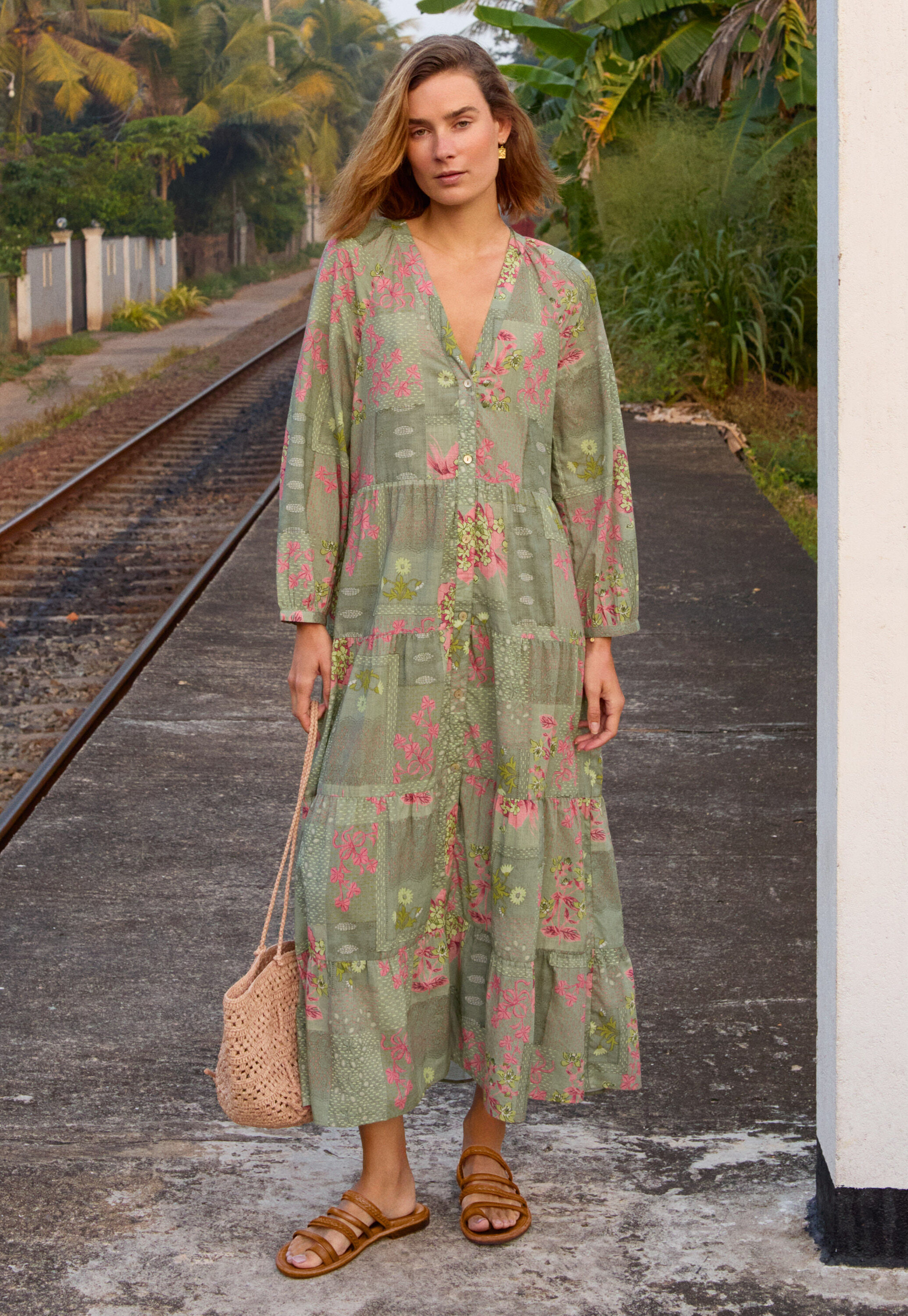 Printed tiered dress