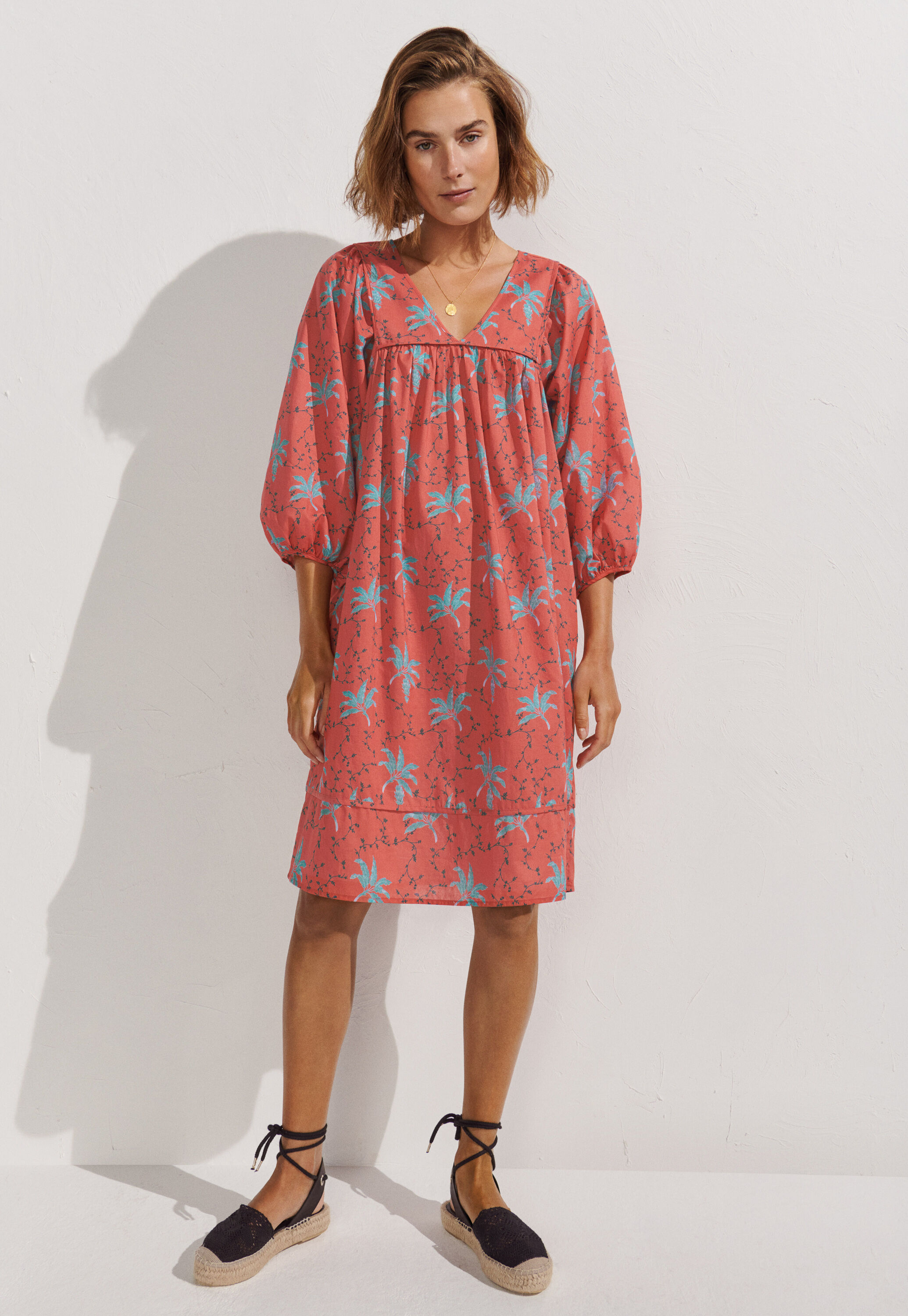 V-neck printed dress