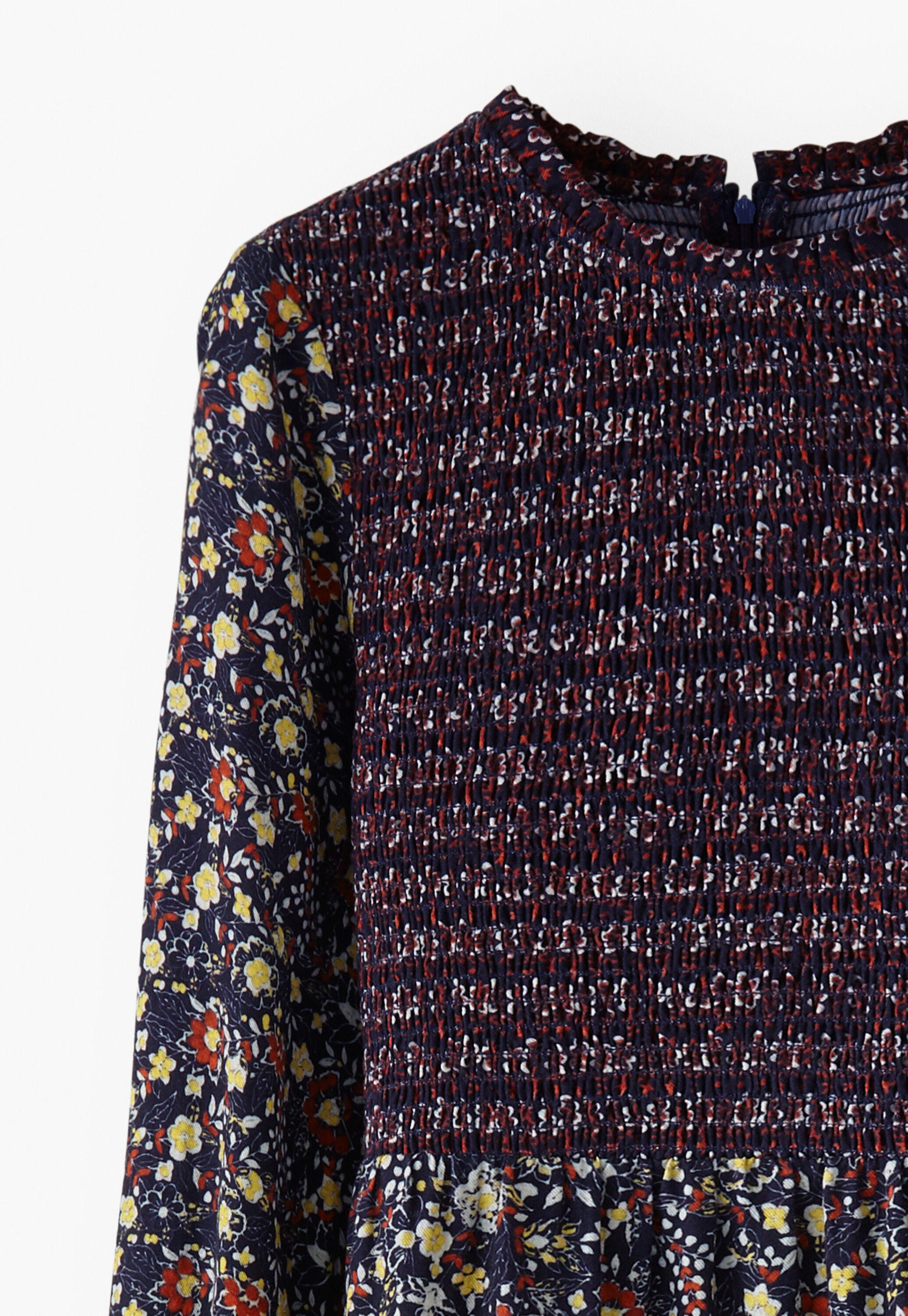 Shirring printed dress