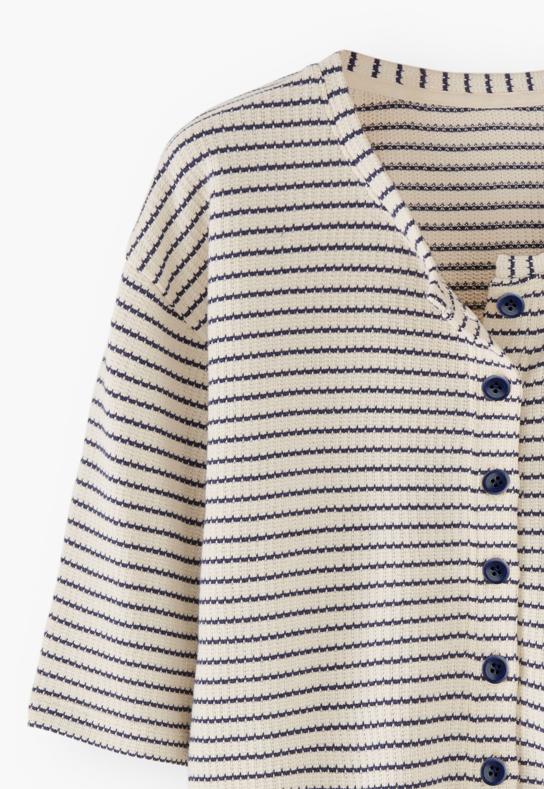 Textured striped cardigan