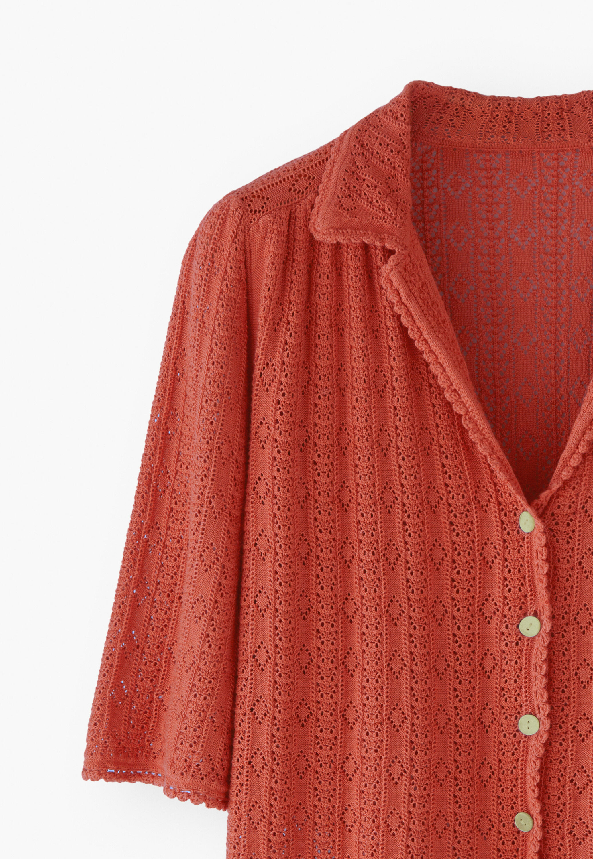 Pointelle-stitch blouse