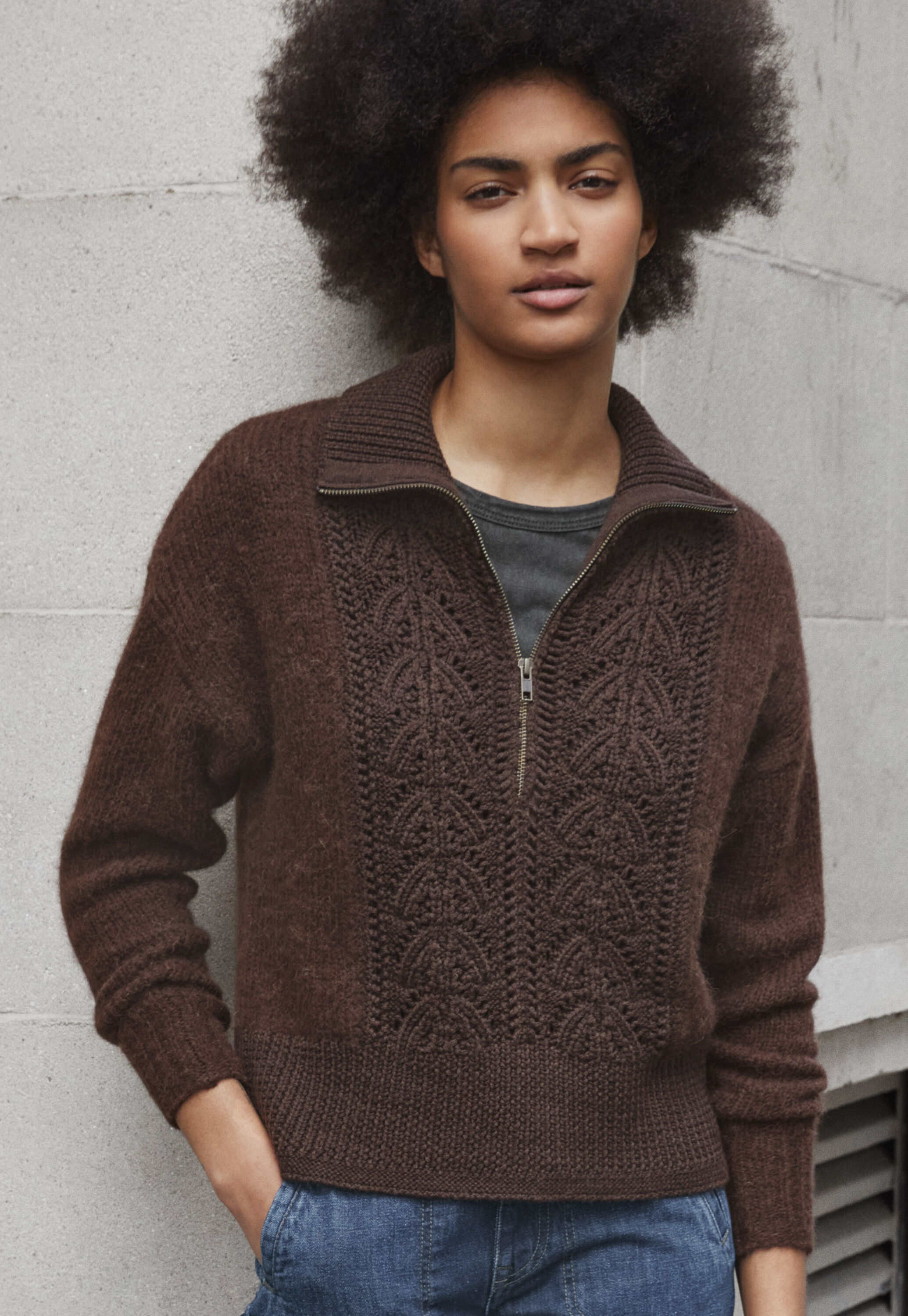 Zip-neck sweater