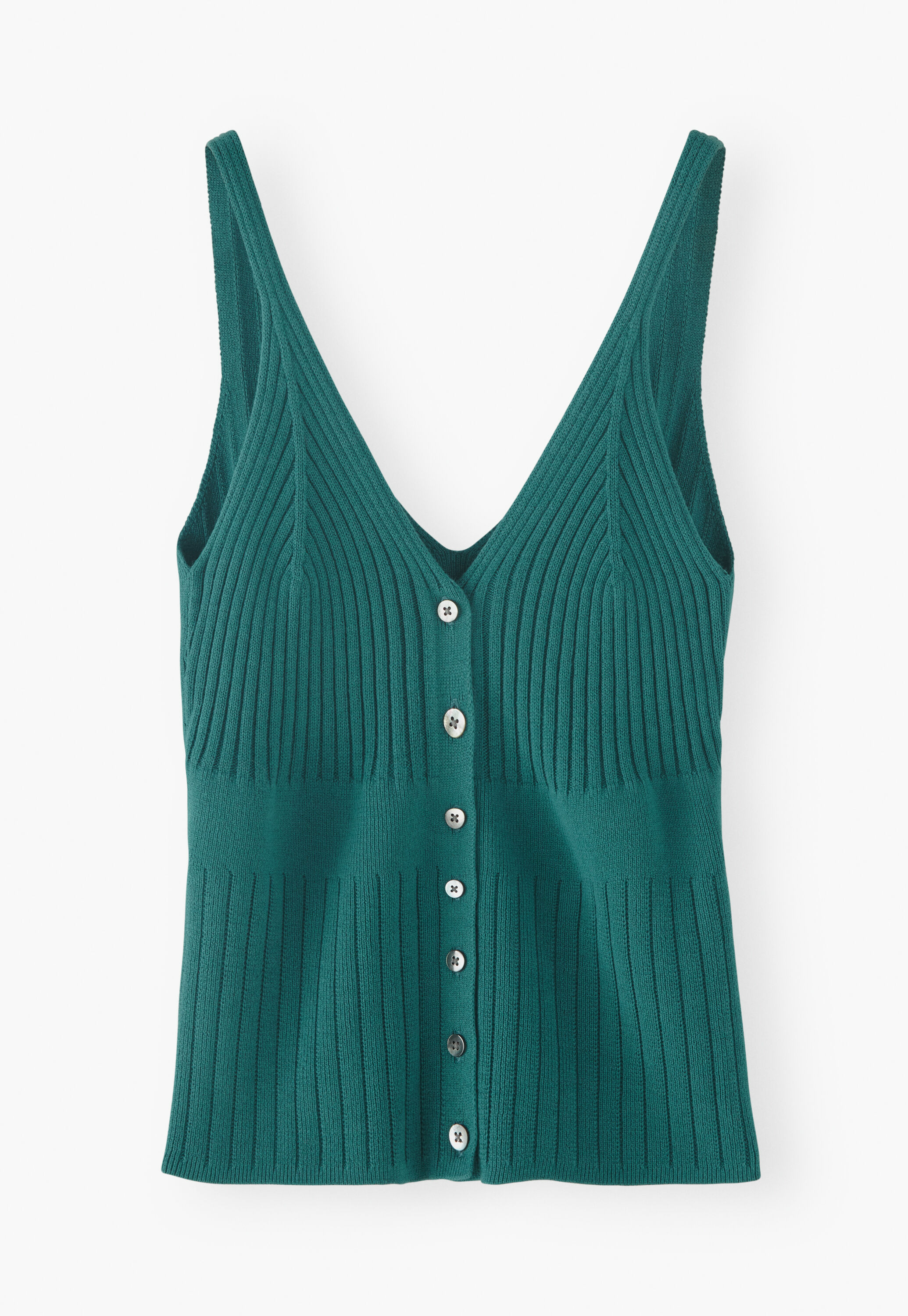 Knitted-rib vest
