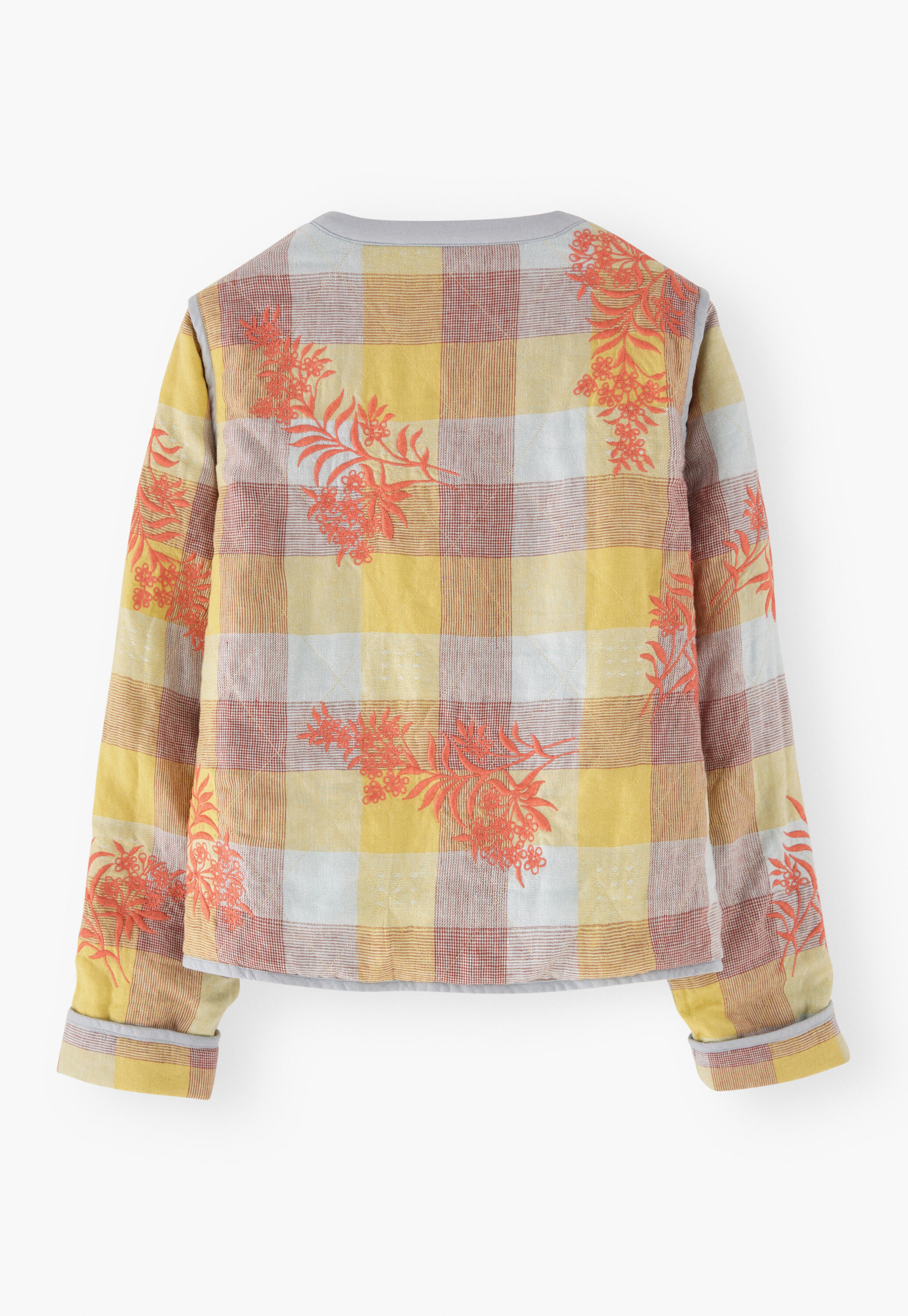 Embroidered gingham jacket