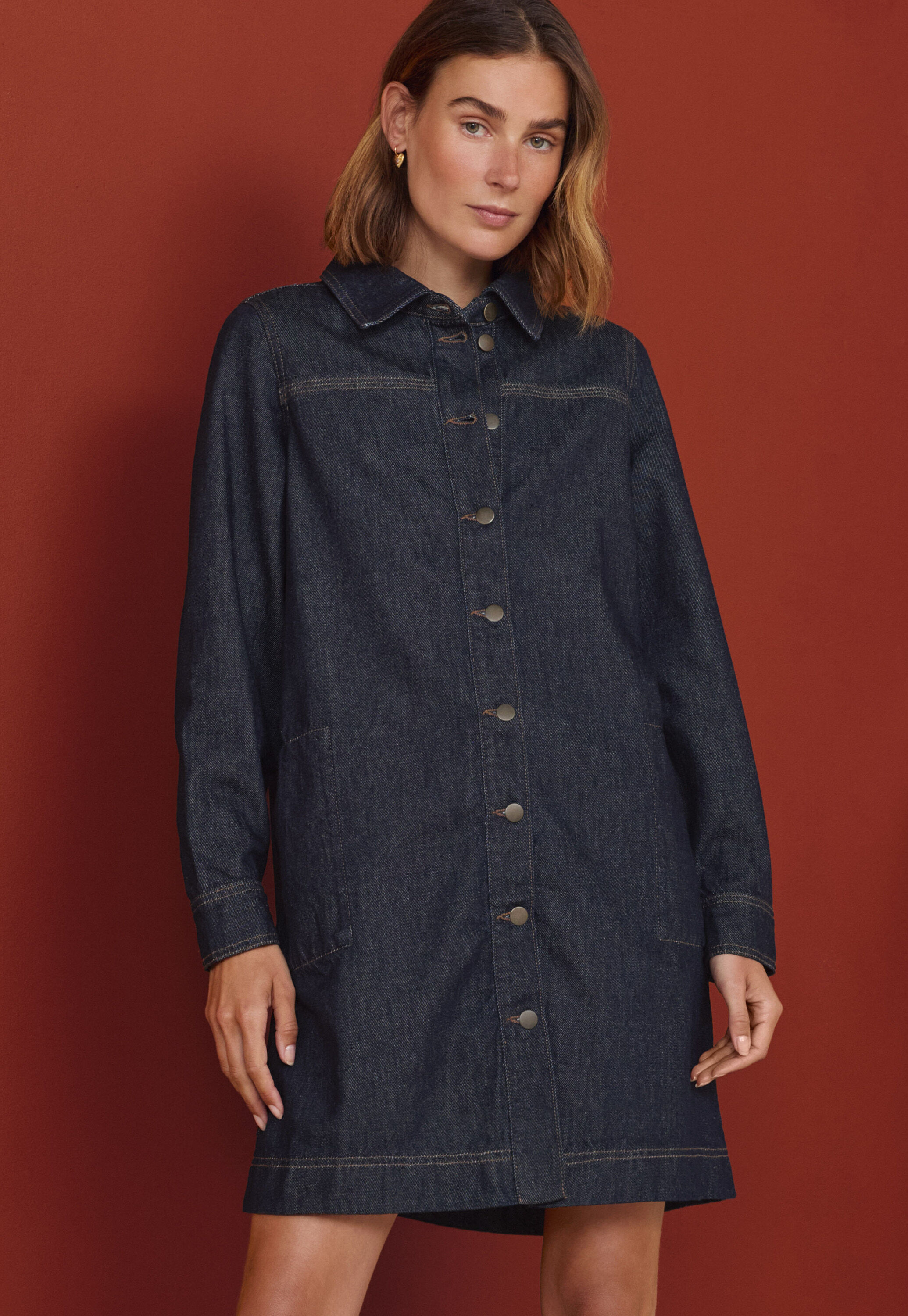 Denim A-line dress