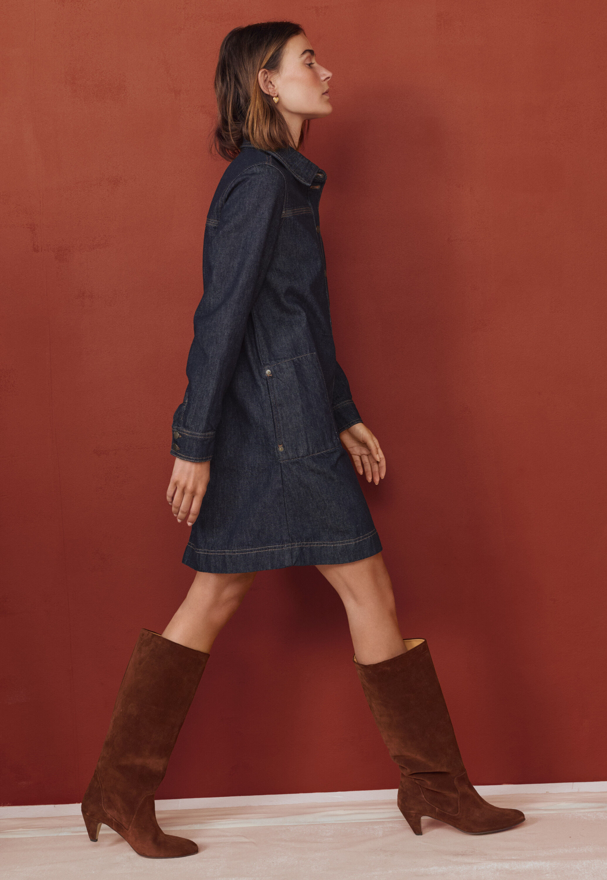 Denim A-line dress