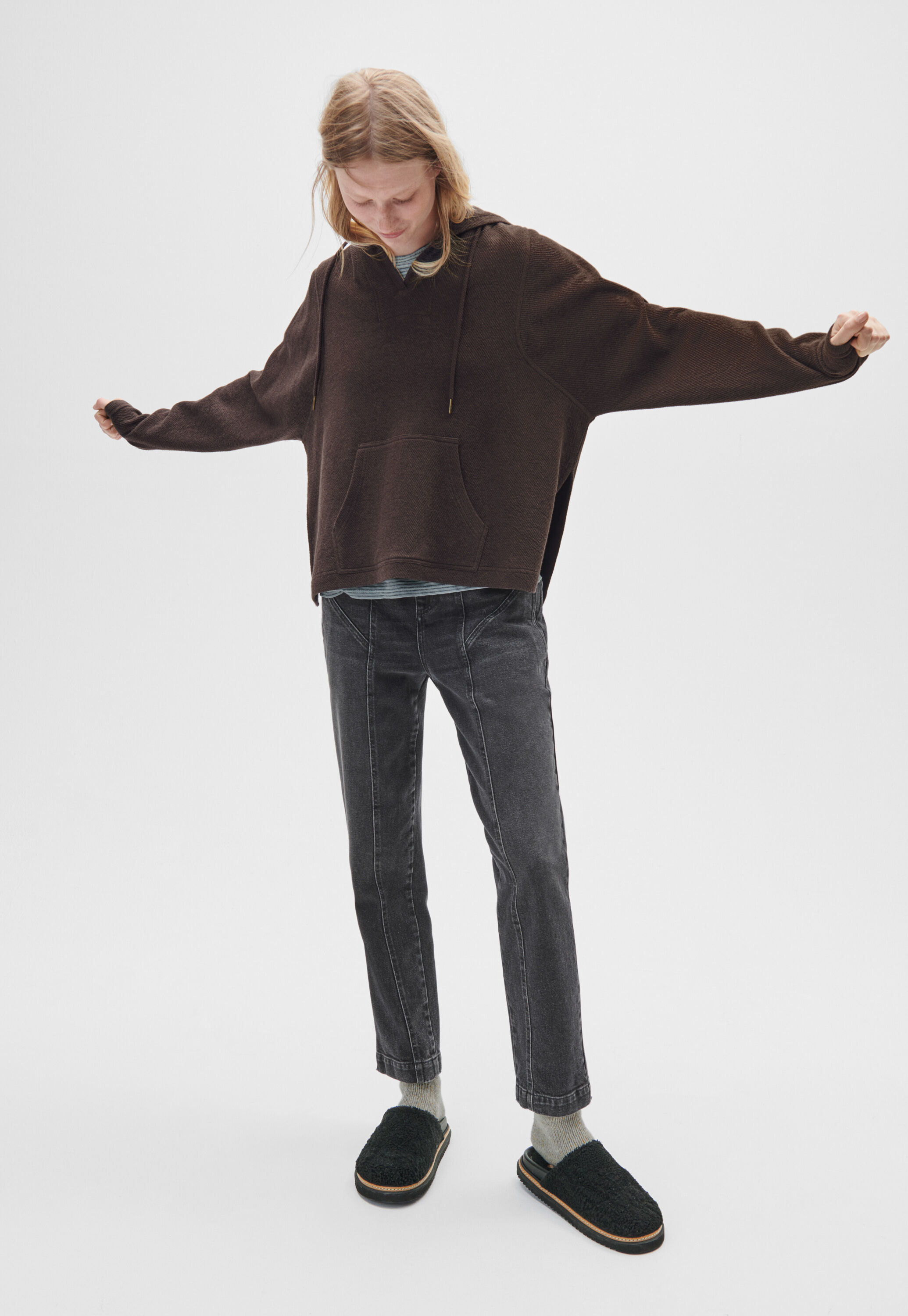V-neck hoodie