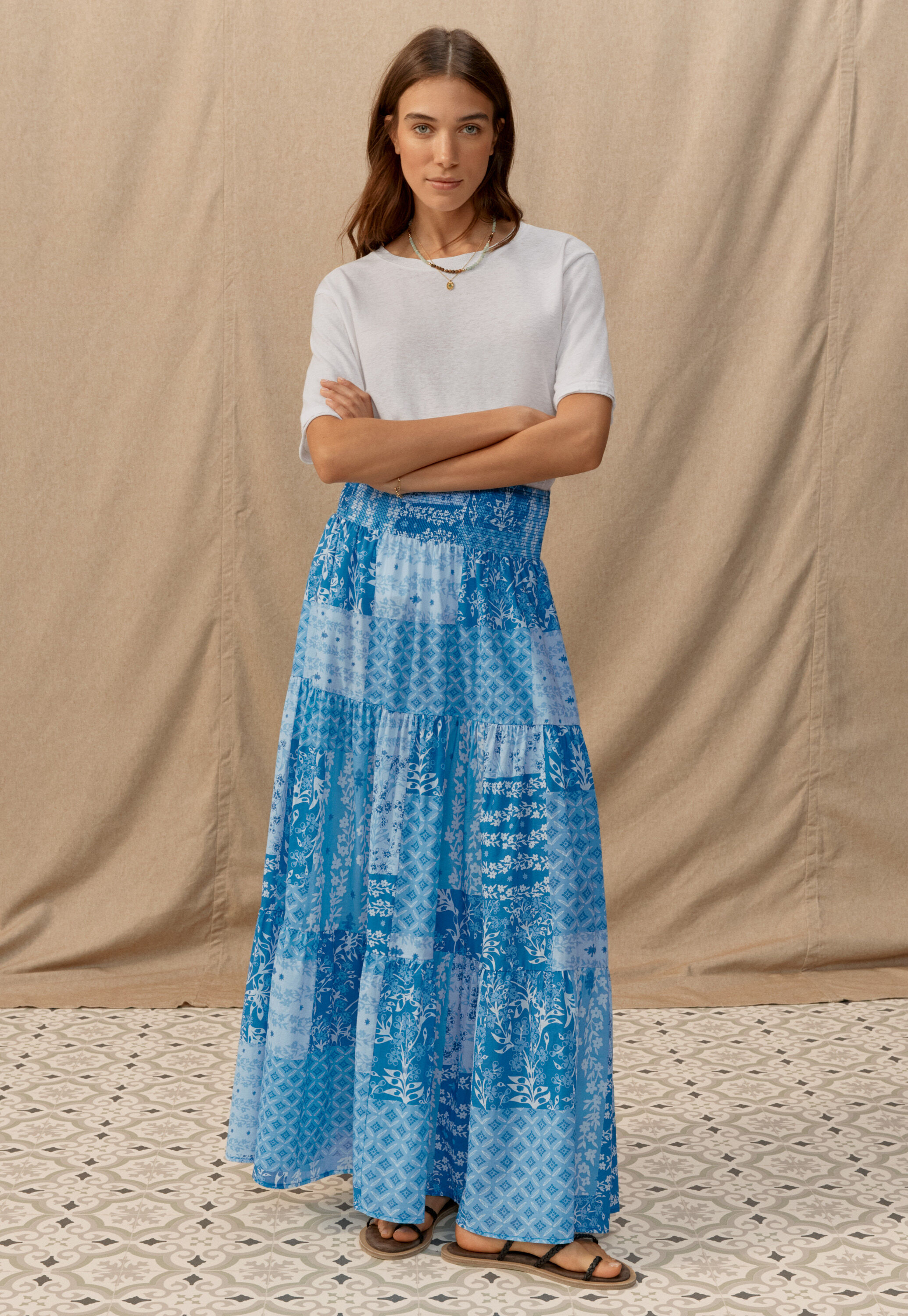 Printed maxi-skirt