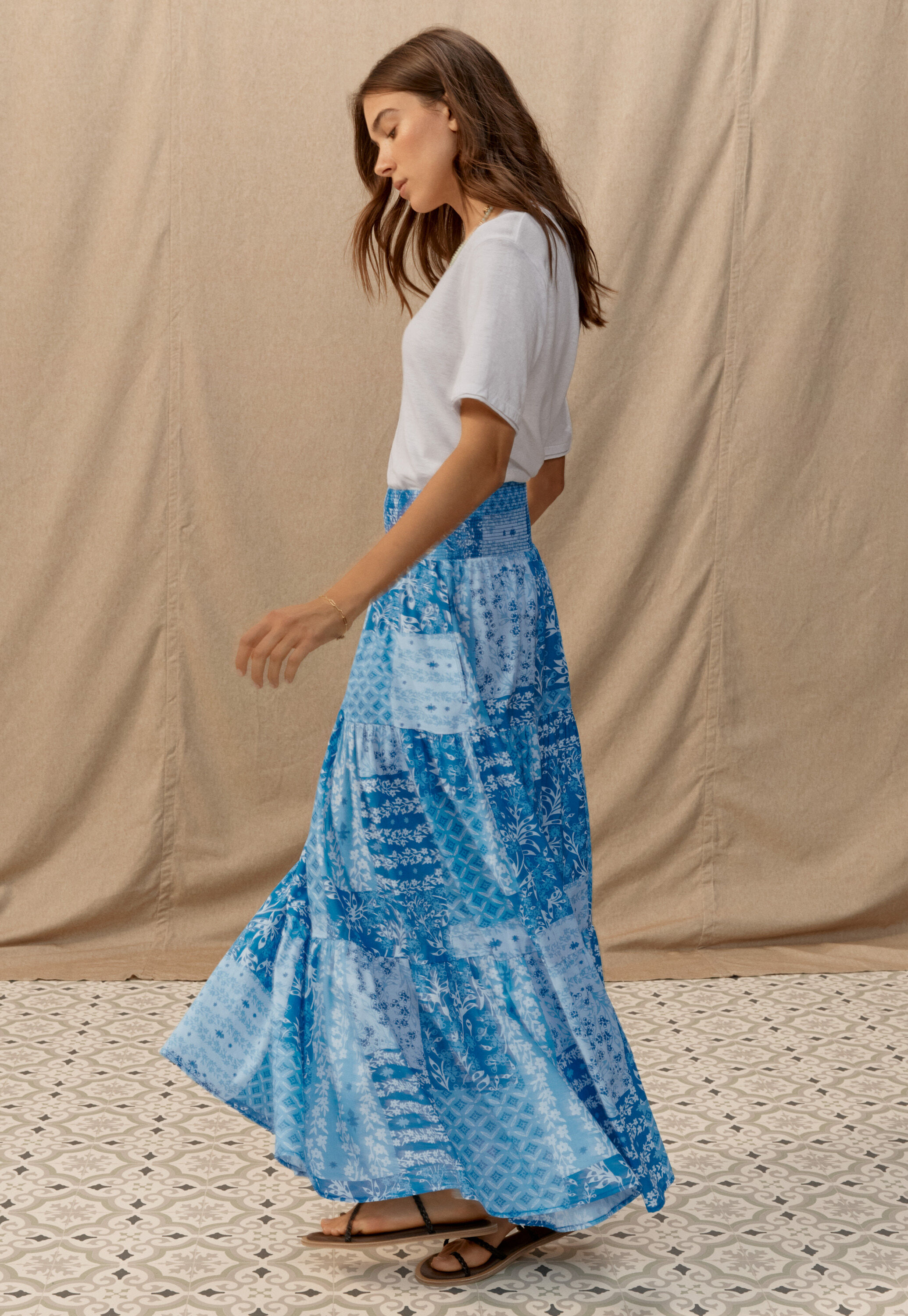 Printed maxi-skirt