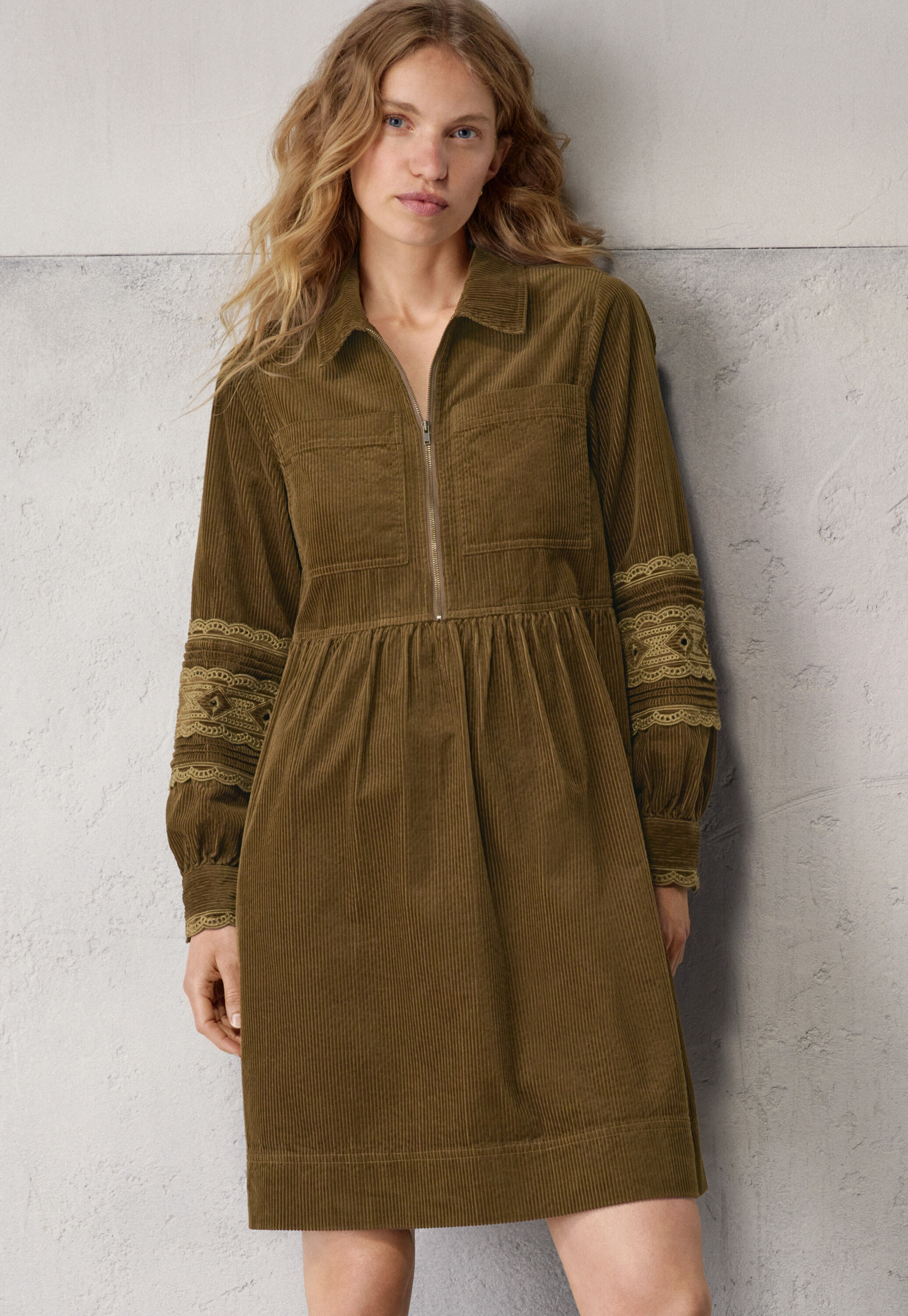 Half-zip cord dress