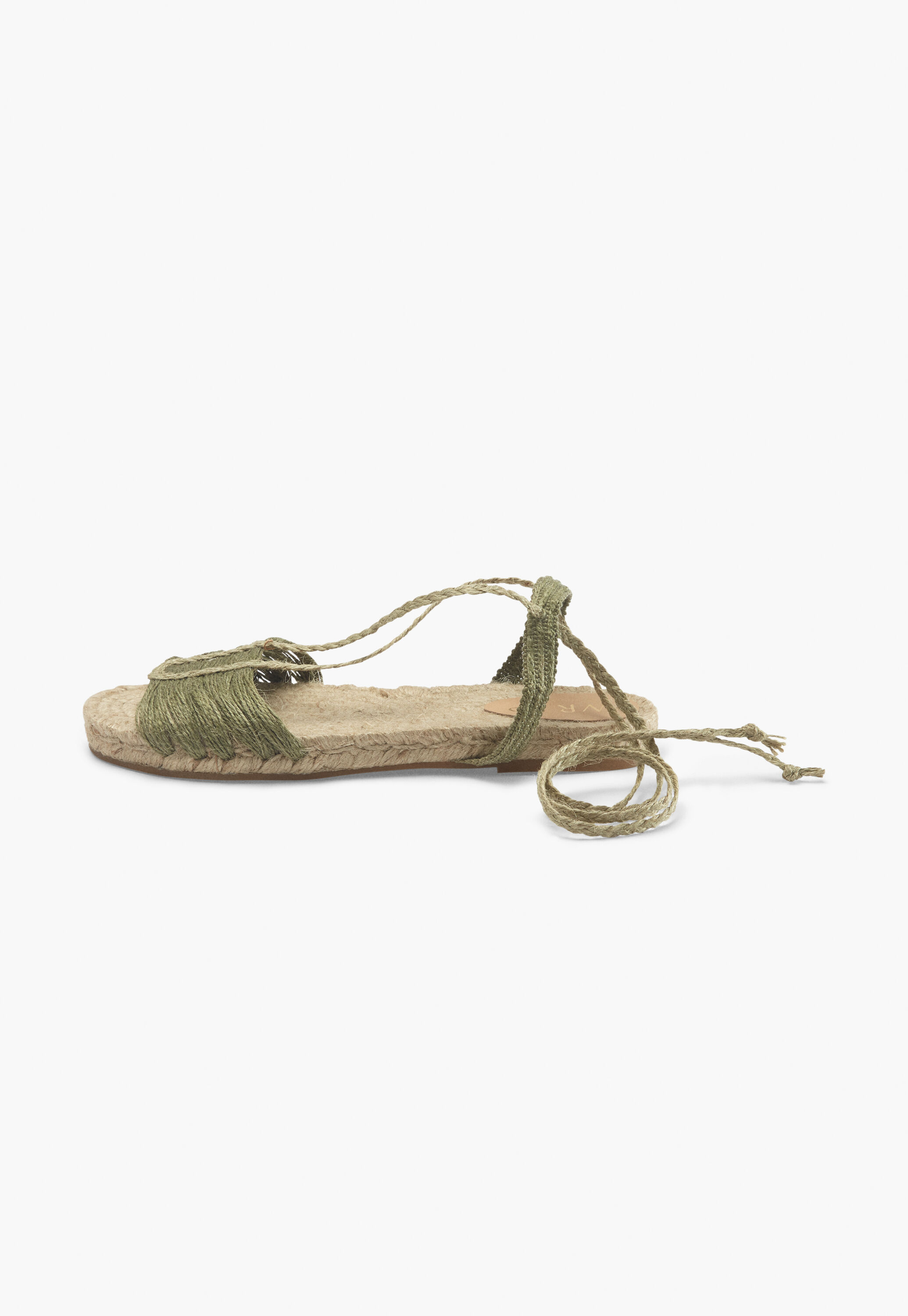 Lace-up raffia sandals