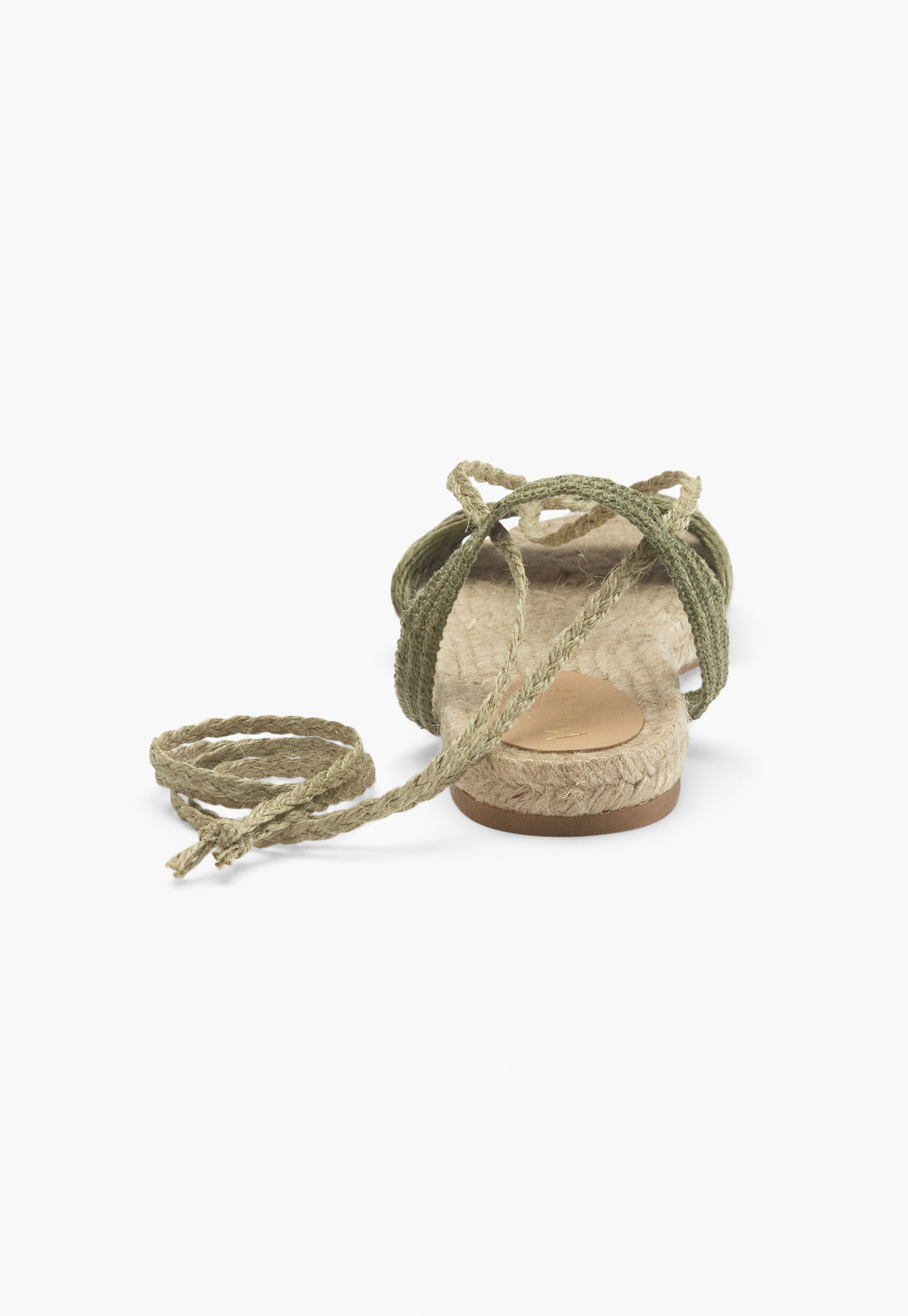 Lace-up raffia sandals