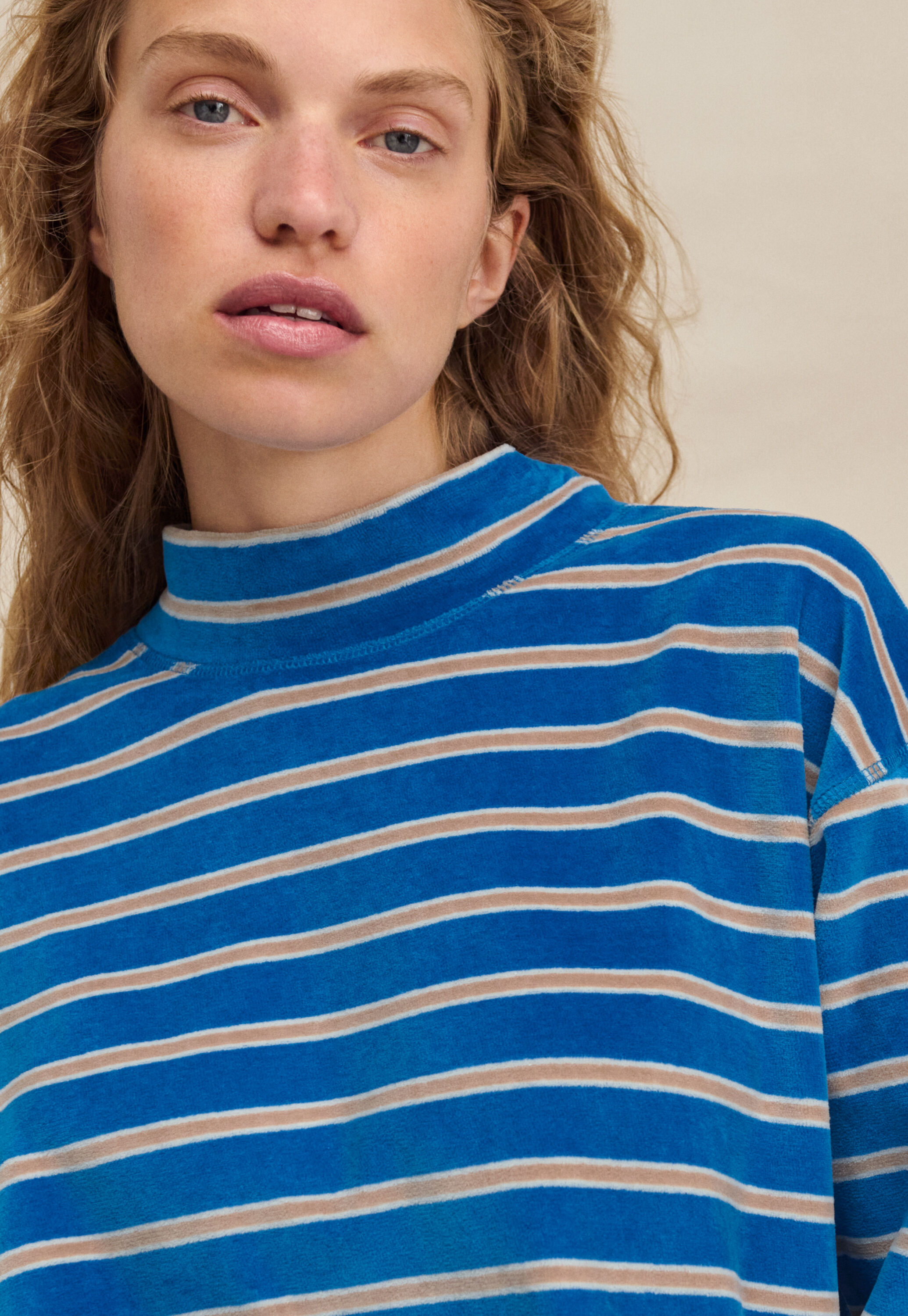 Velour striped top