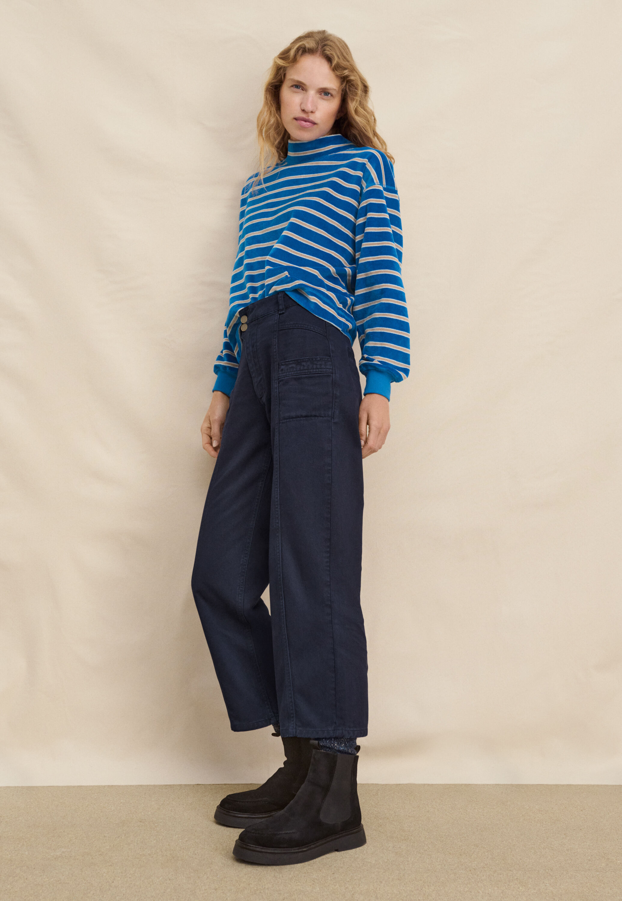 Velour striped top
