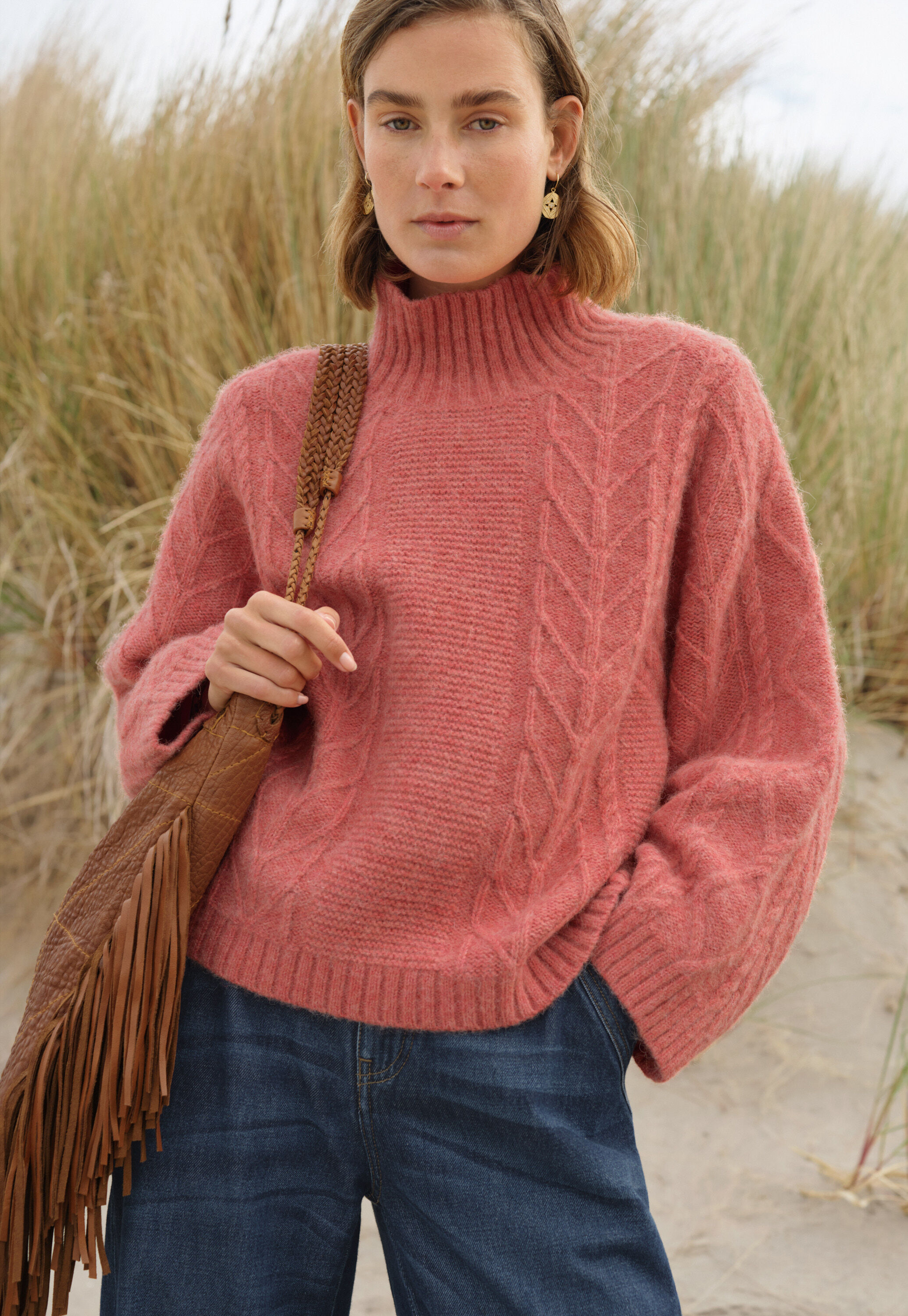 Cable-knit sweater