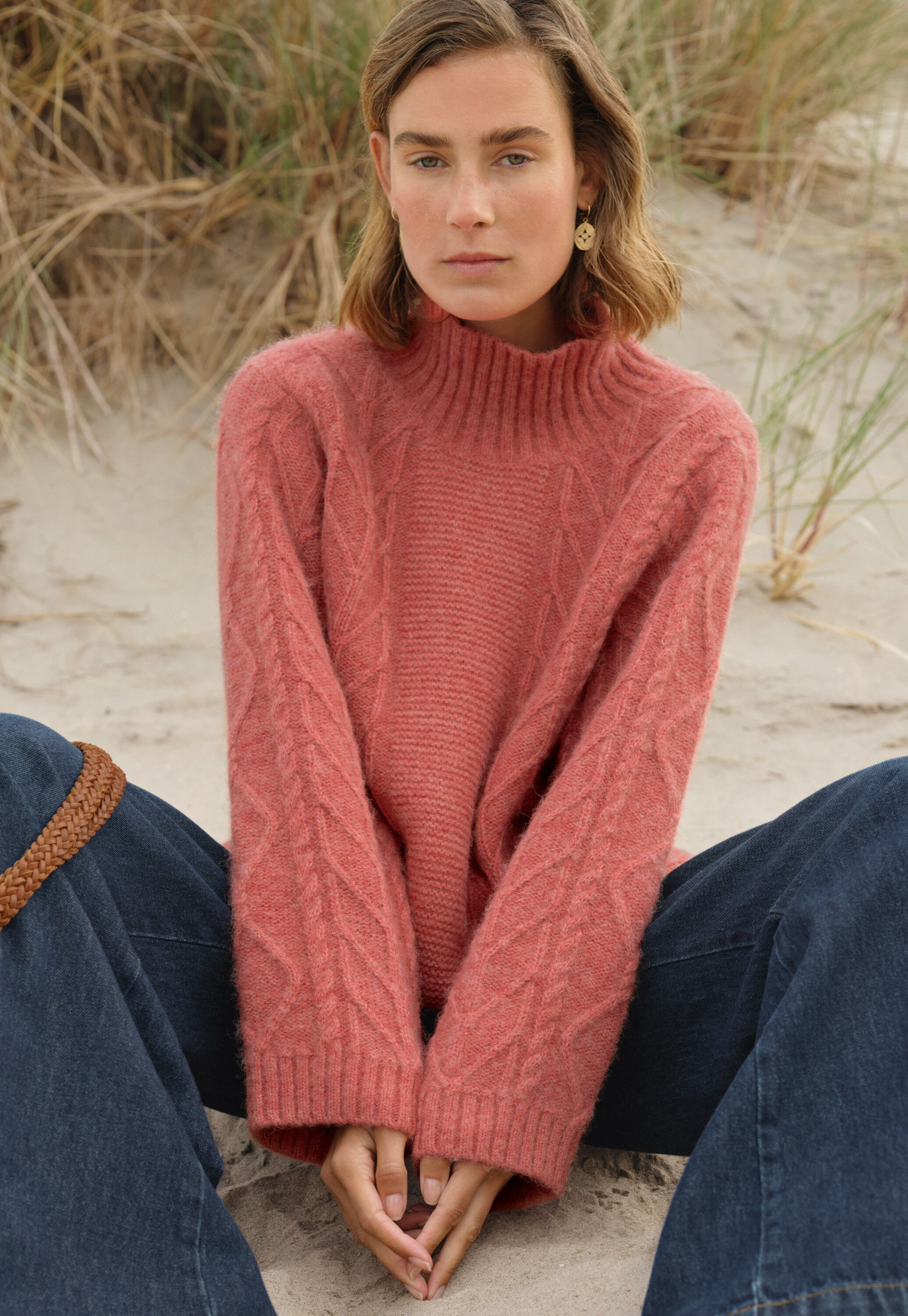 Cable-knit sweater