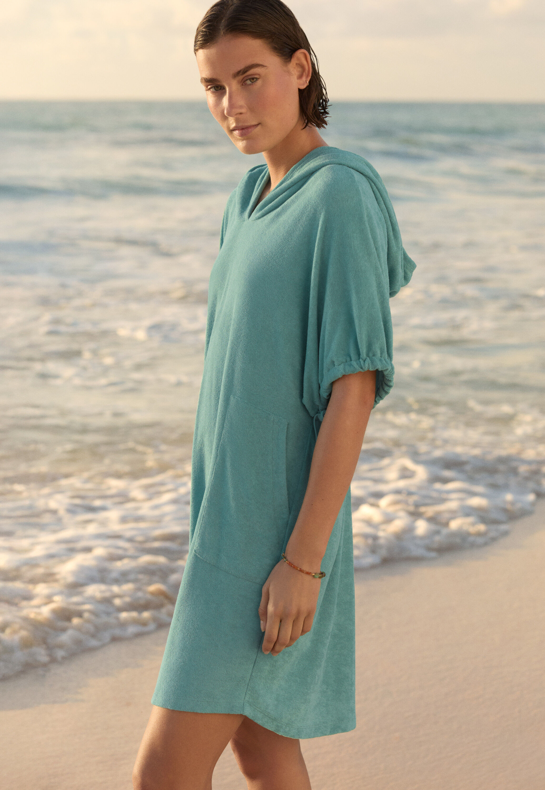 Hooded towelling dress