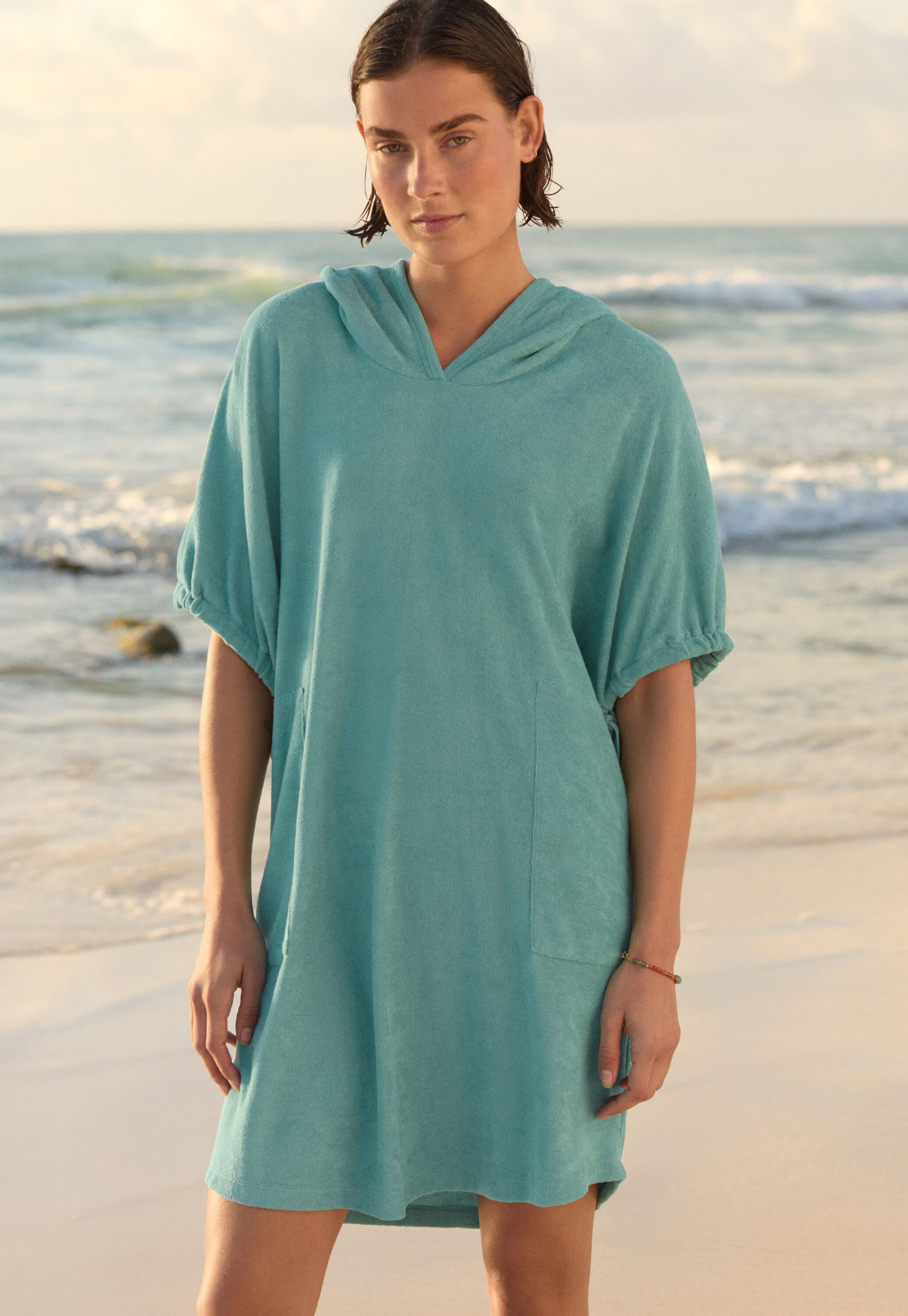 Hooded towelling dress