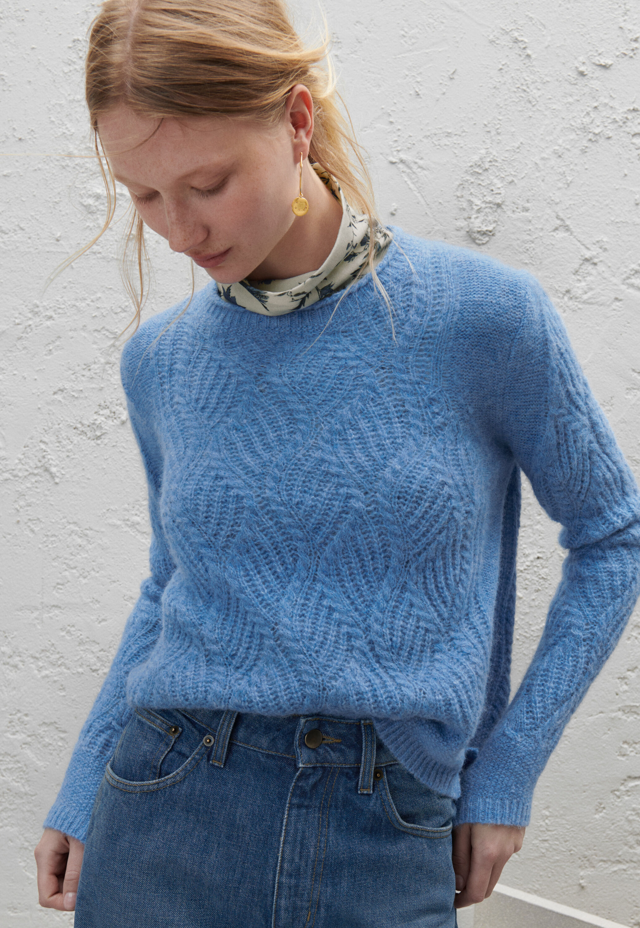 Wave-stitch sweater