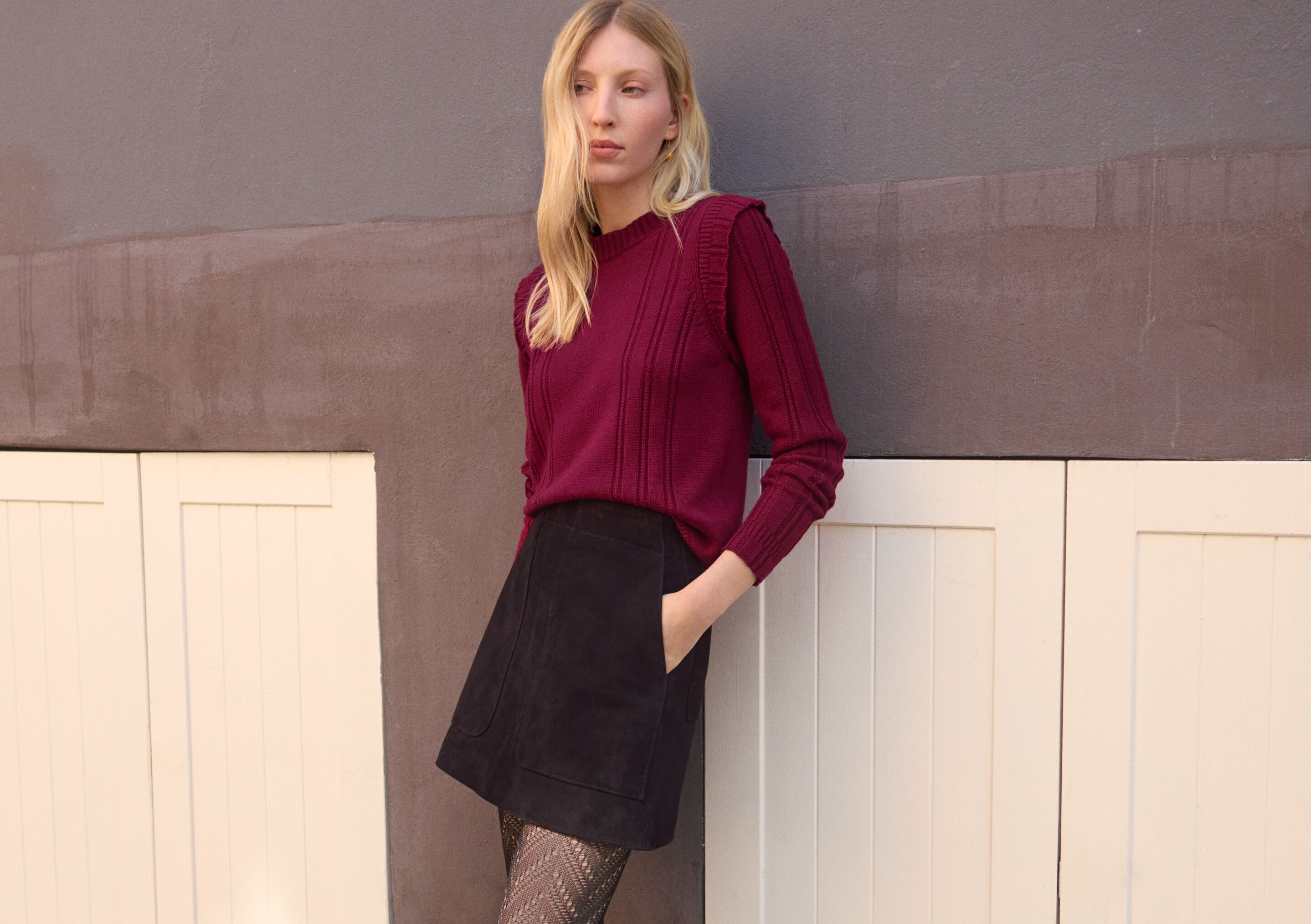 Rib-stitch sweater
