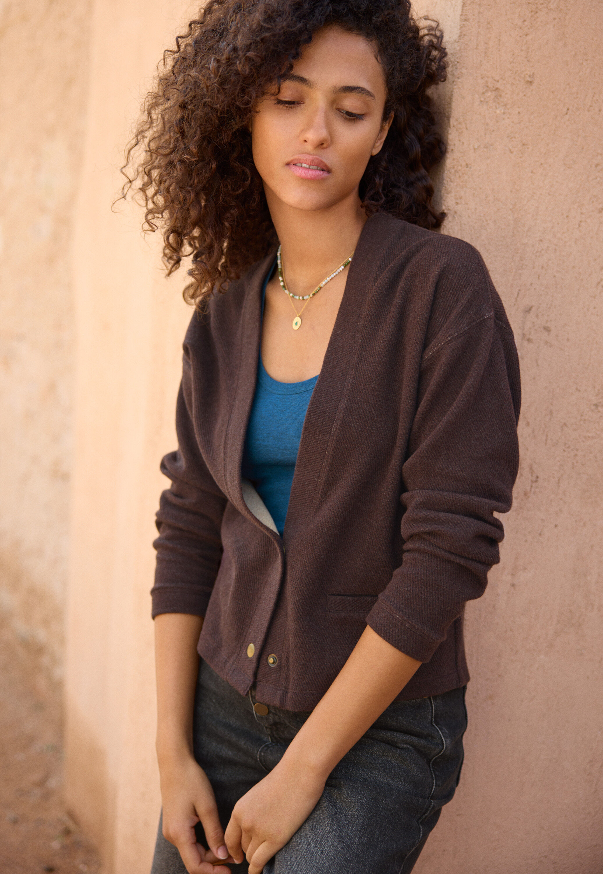 Jersey cardigan